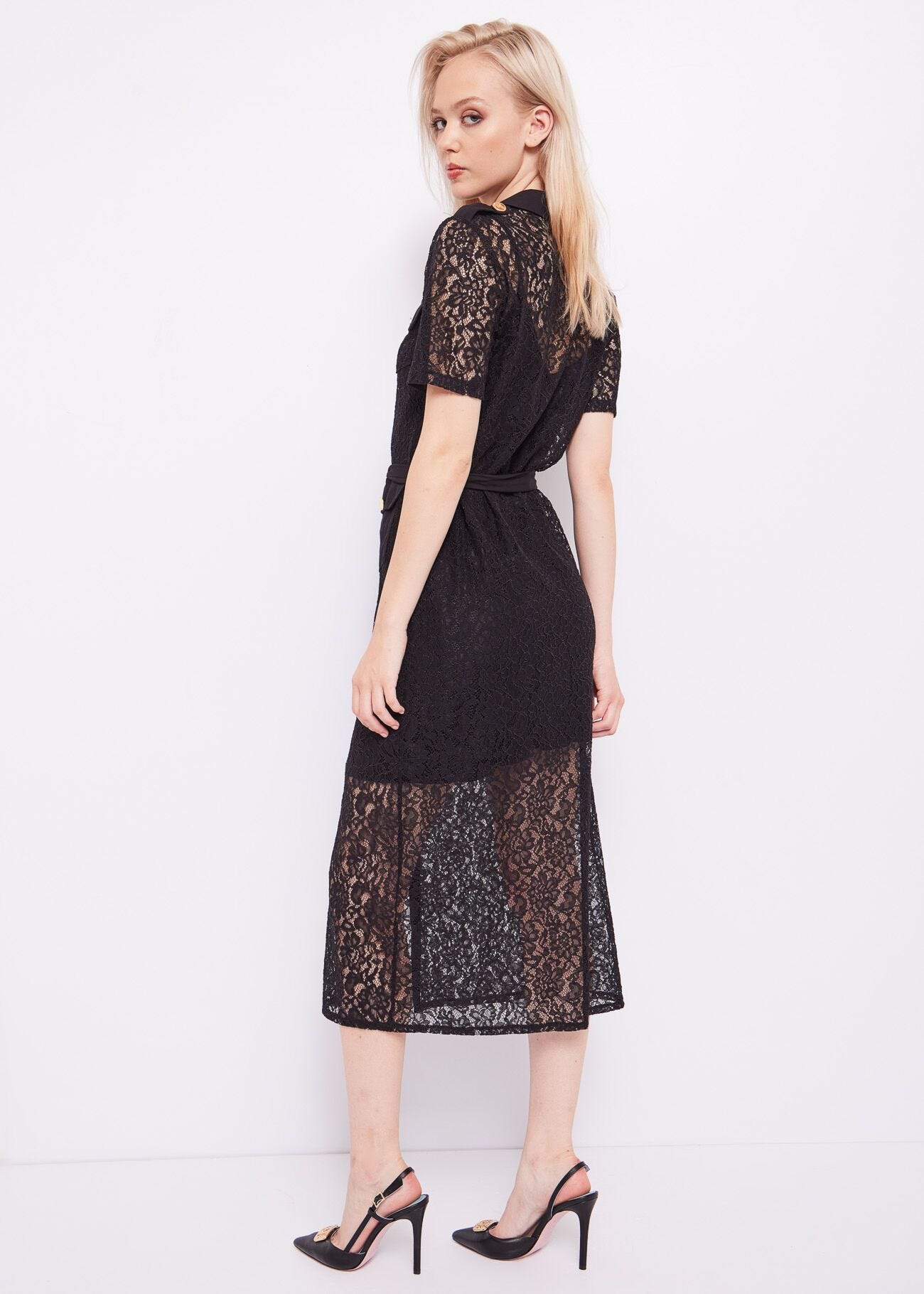 Lace shirt dress