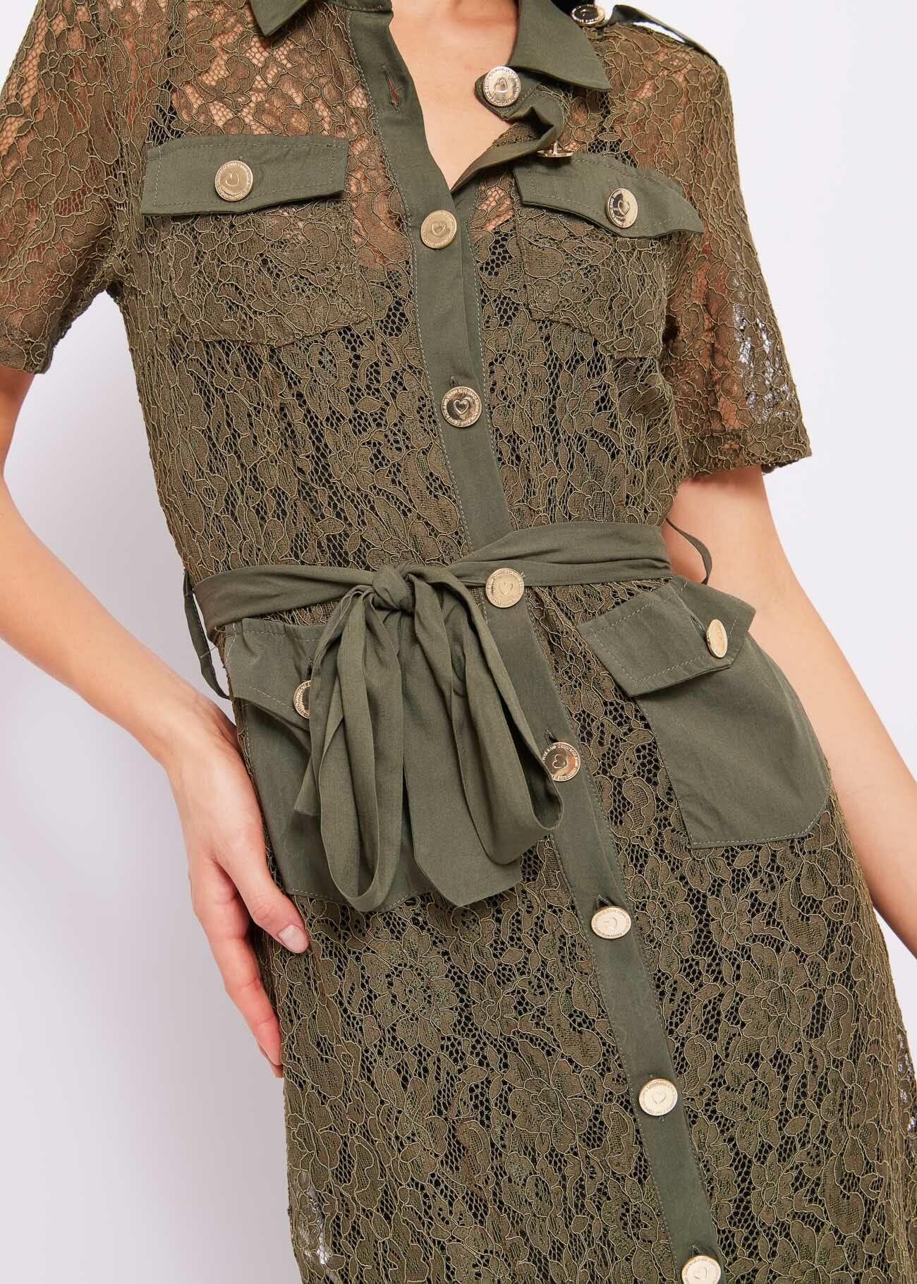 Lace shirt dress