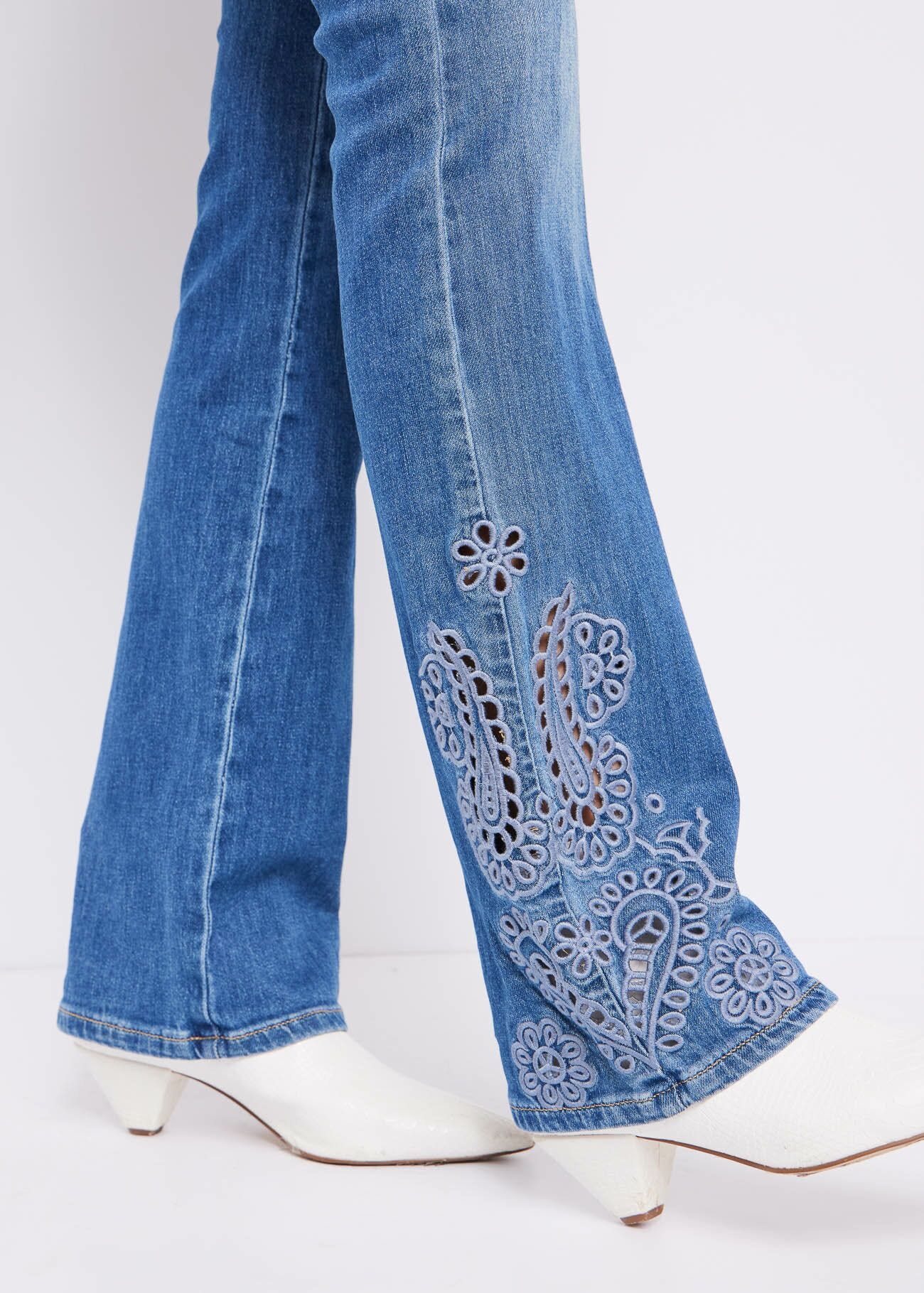 Bootcut jeans with embroidery | Denny Rose Official