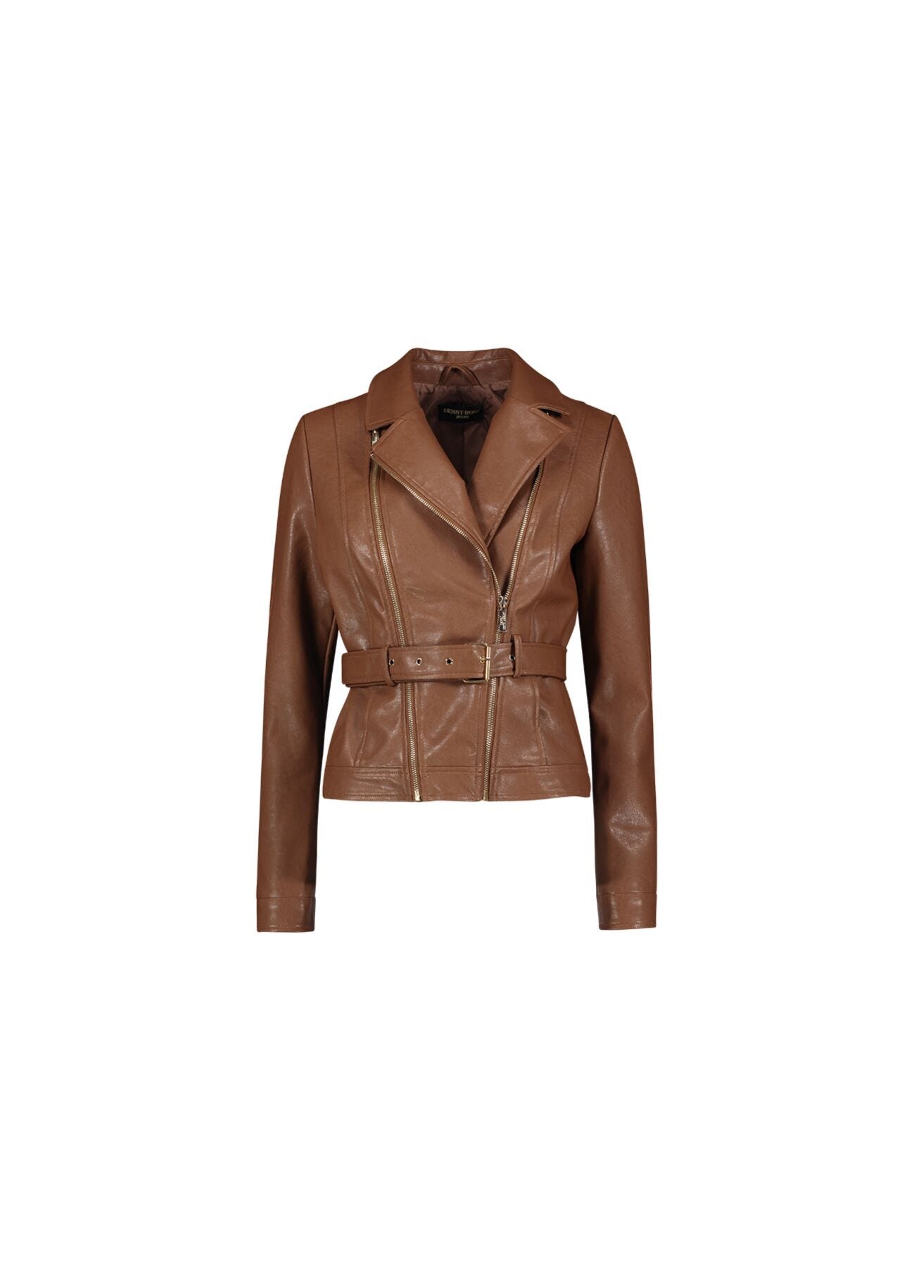 Faux-leather biker jacket