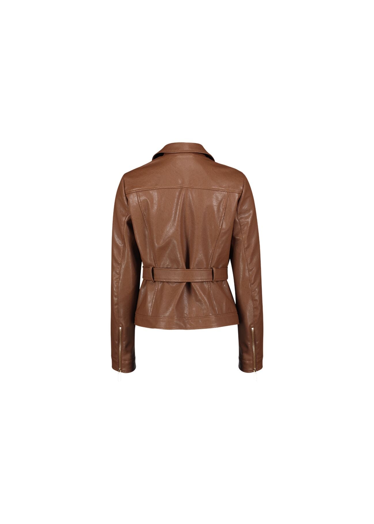 Faux-leather biker jacket