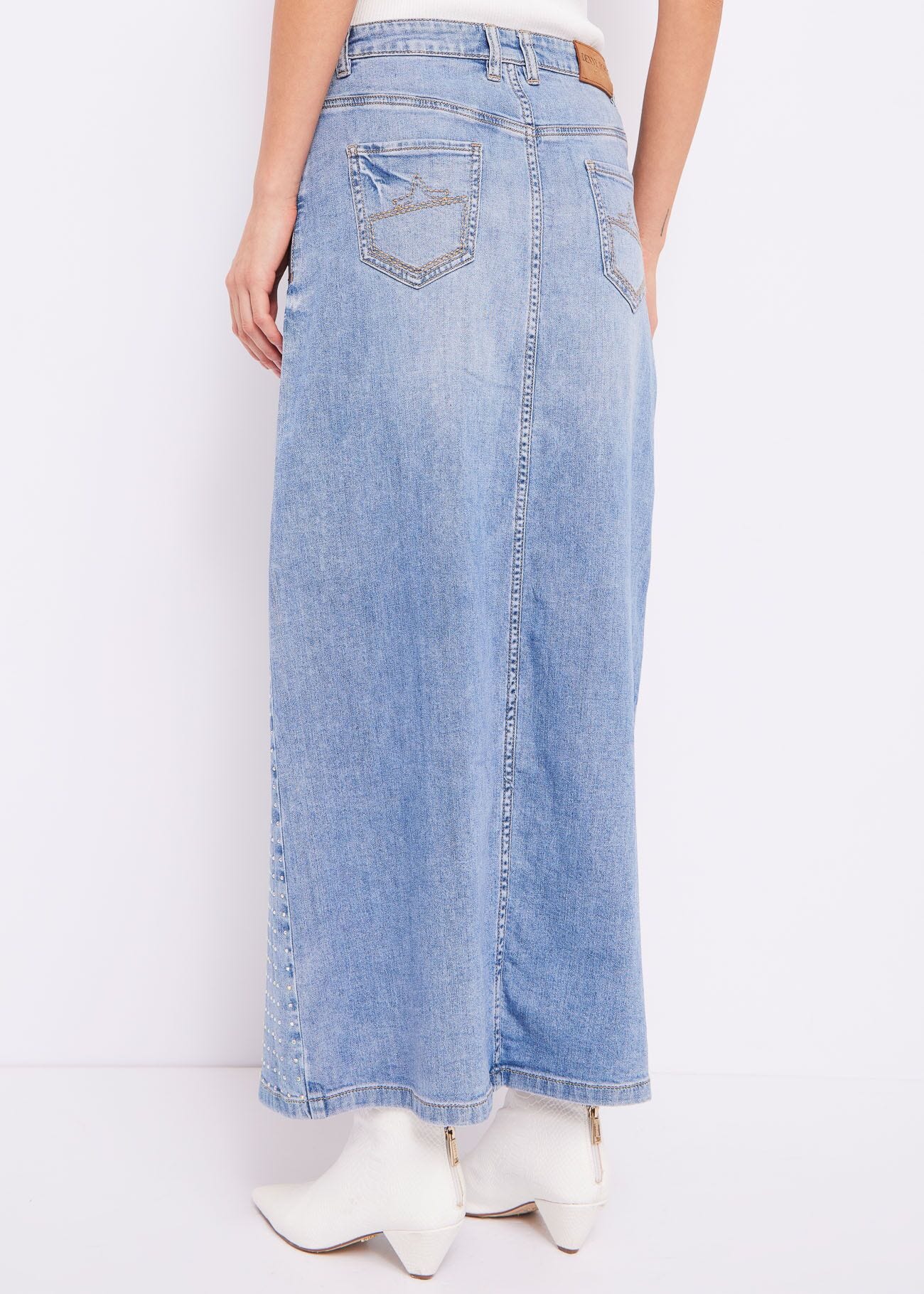 Denim skirt with rhinestones | Denny Rose Official