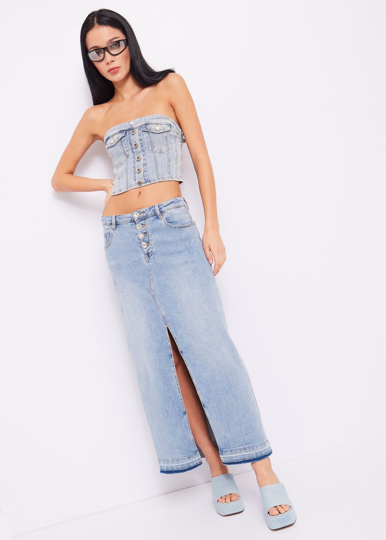 Gonna in denim stretch