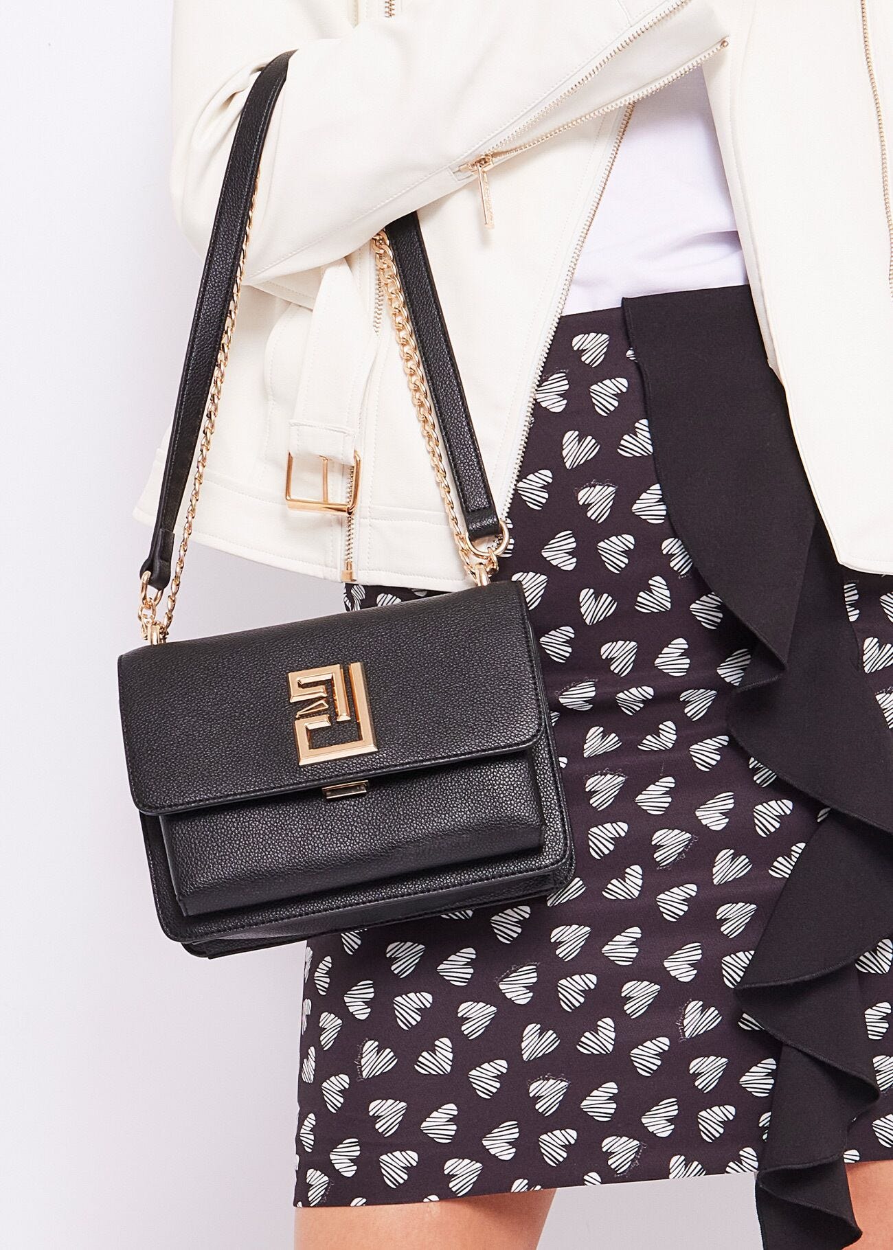 Faux-leather crossbody bag