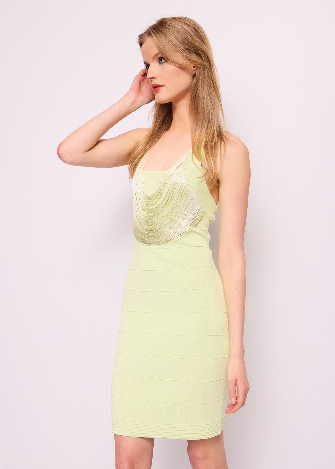 Mini abito giallo in maglia