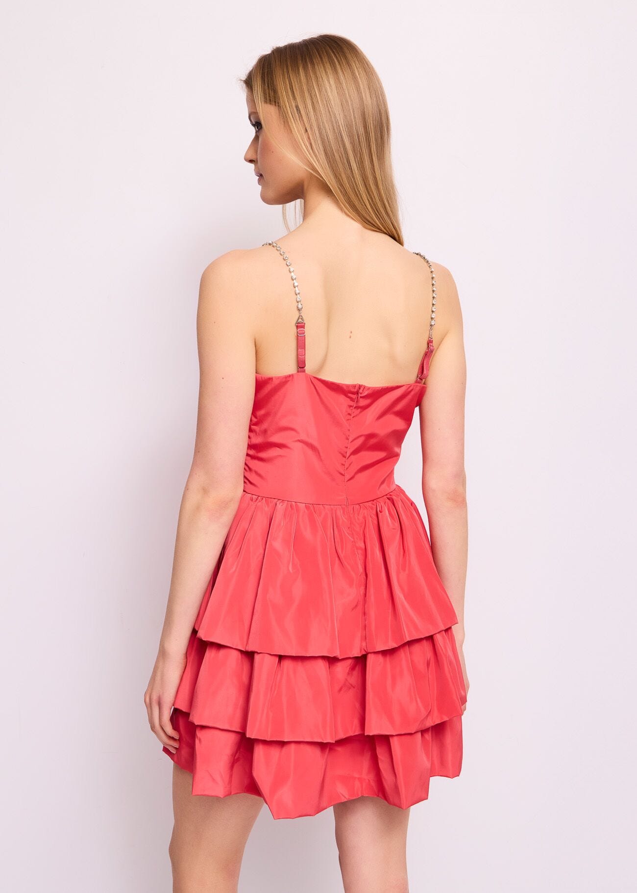 Red taffeta mini dress