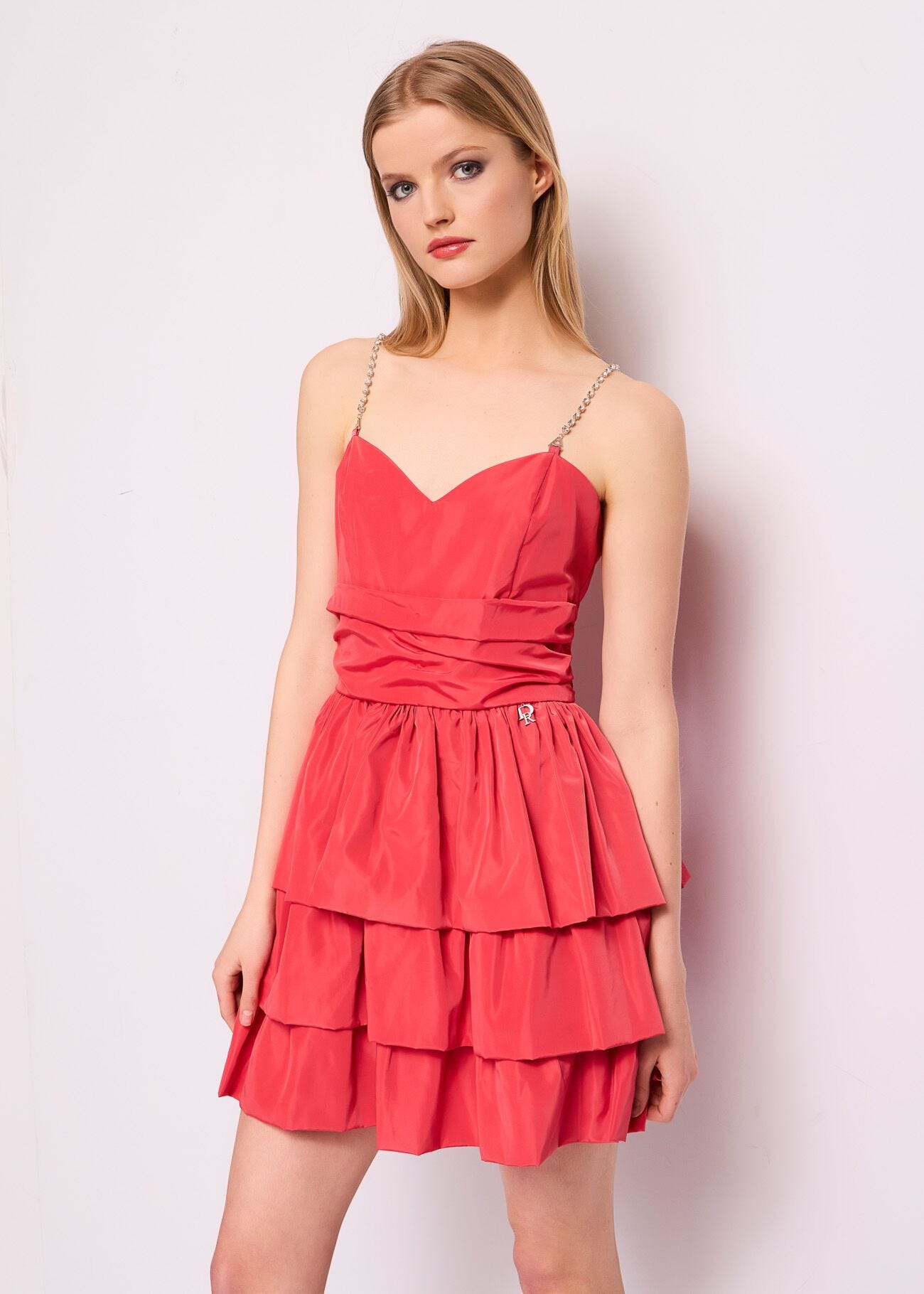Red taffeta mini dress
