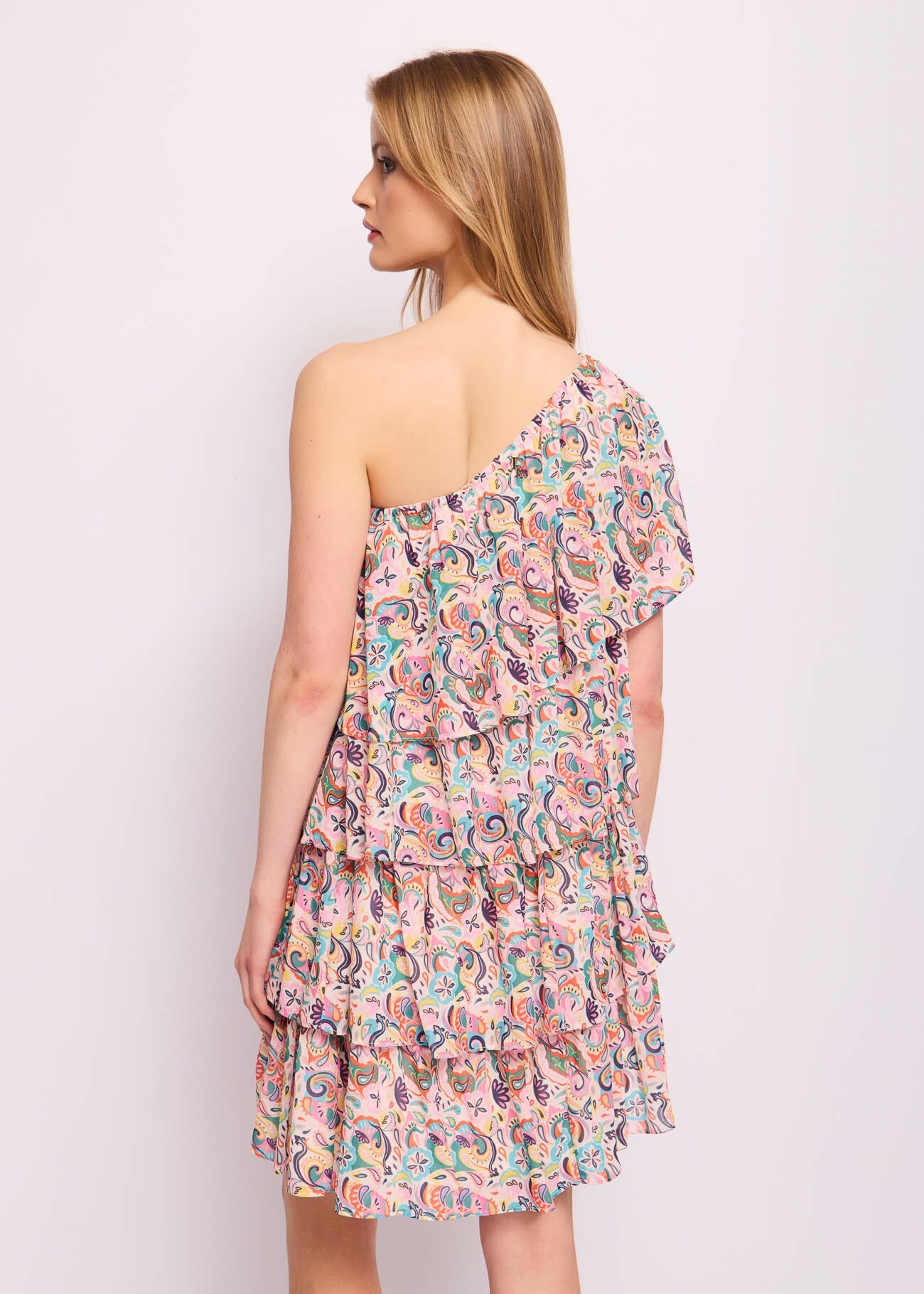 Printed georgette mini dress