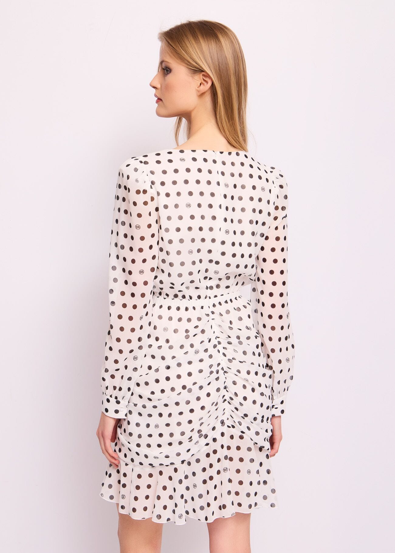 Mini abito in georgette a pois