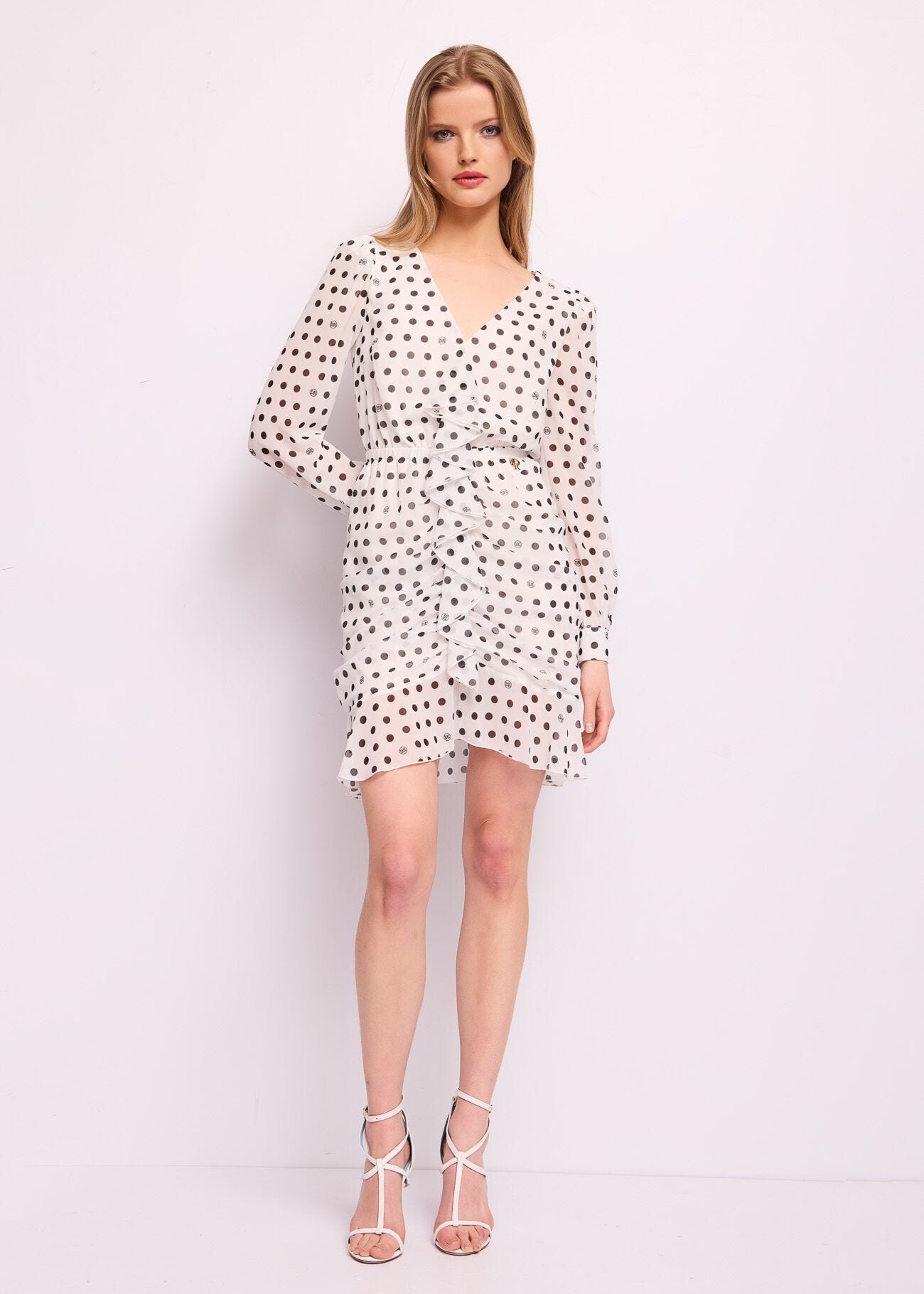 Mini abito in georgette a pois