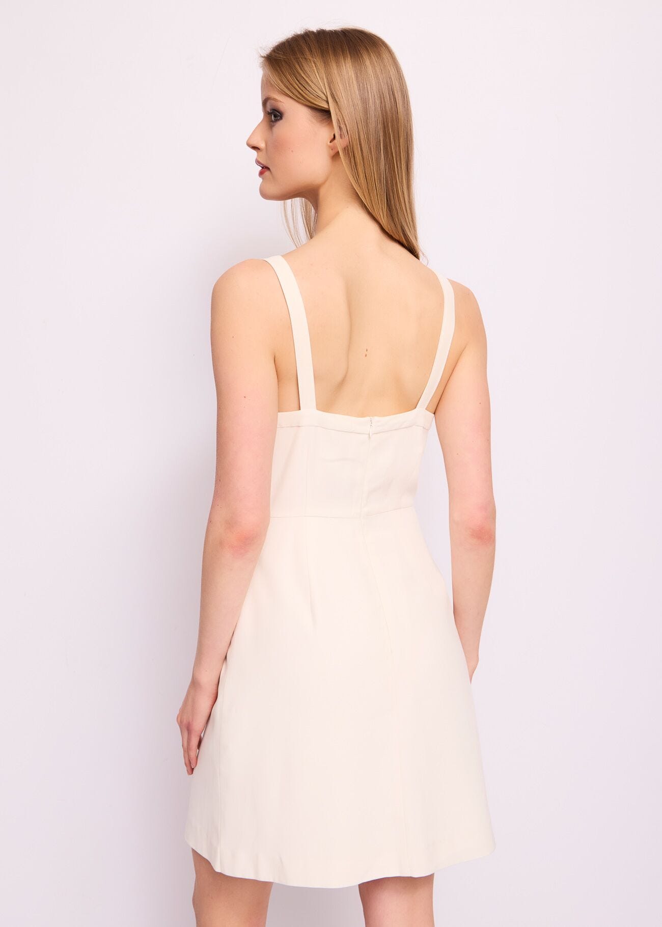 Mini abito bianco in gabardina