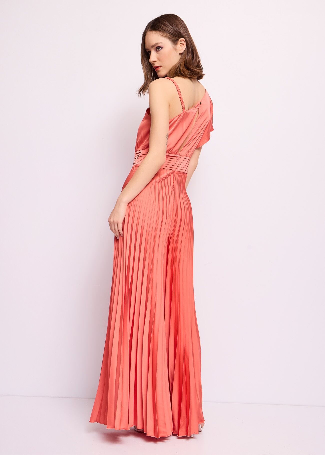 Pleated georgette jumpsuit