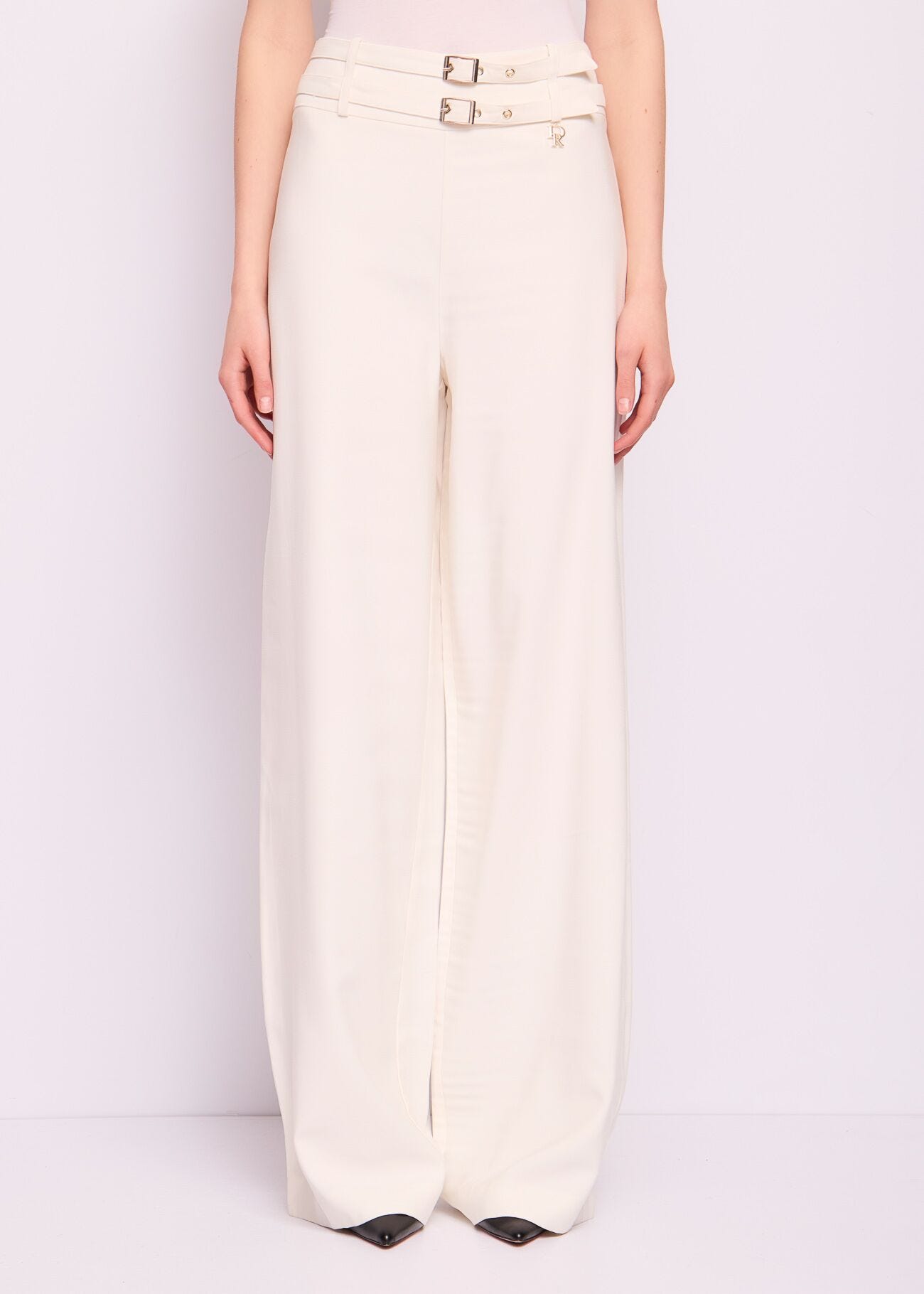 White gabardine trousers