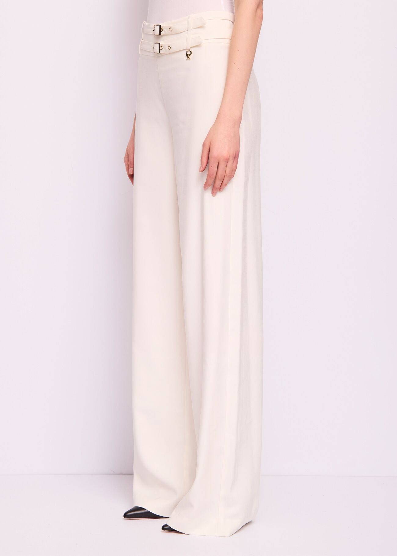 White gabardine trousers