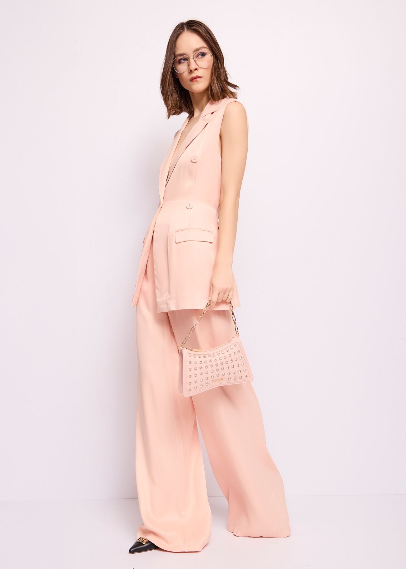 Satin palazzo trousers