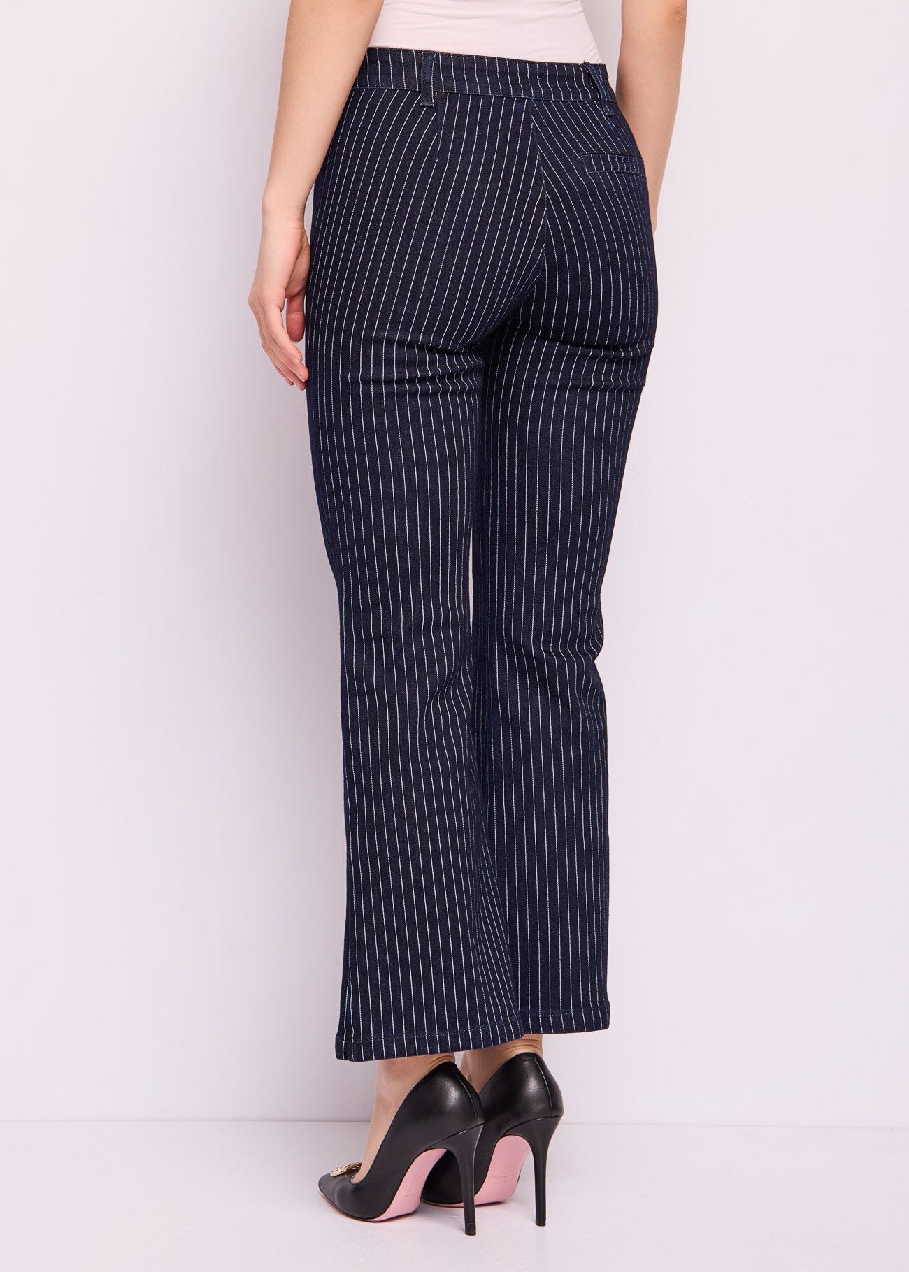 Jeans in cotone gessato