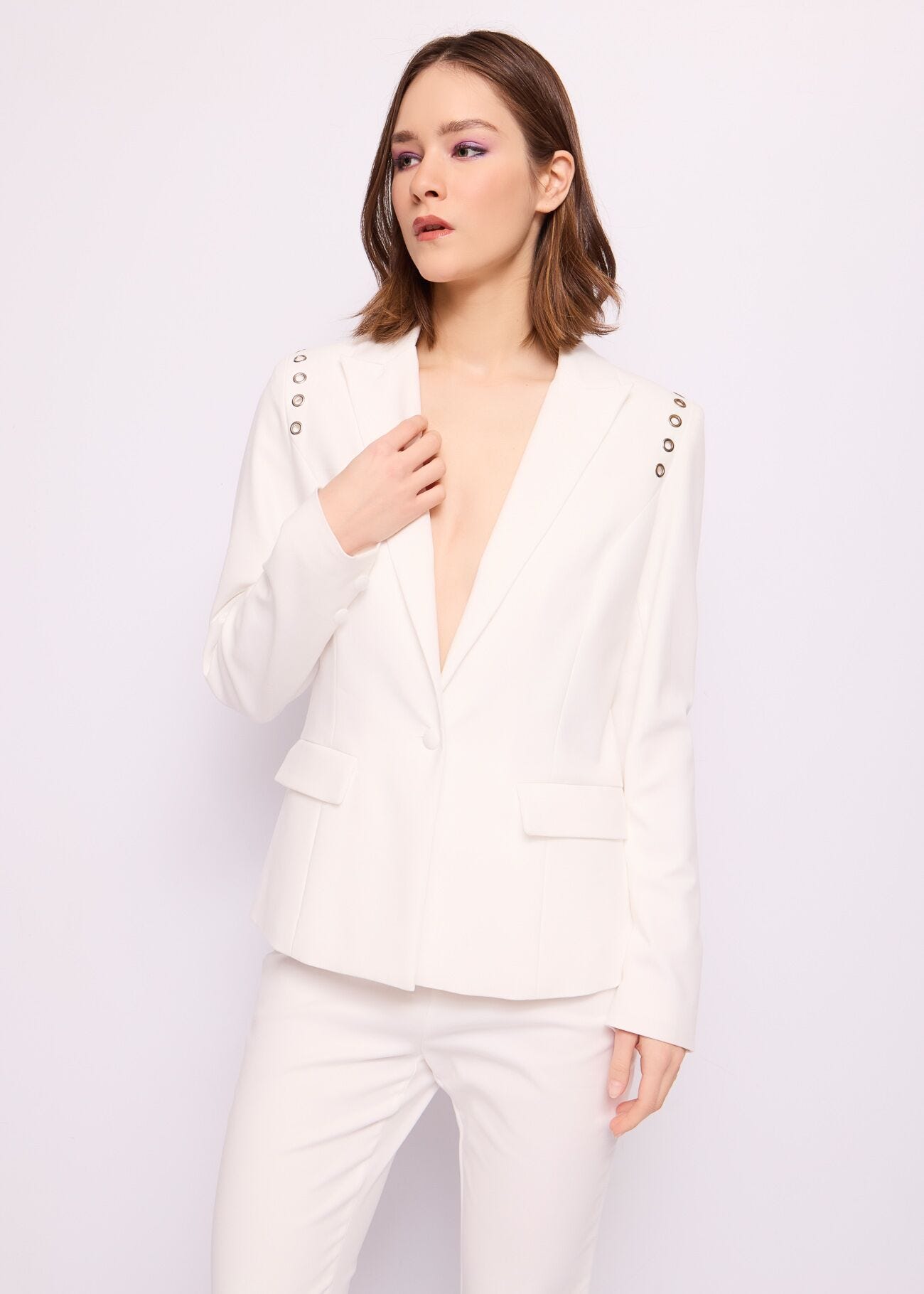 Blazer bianco in cotone