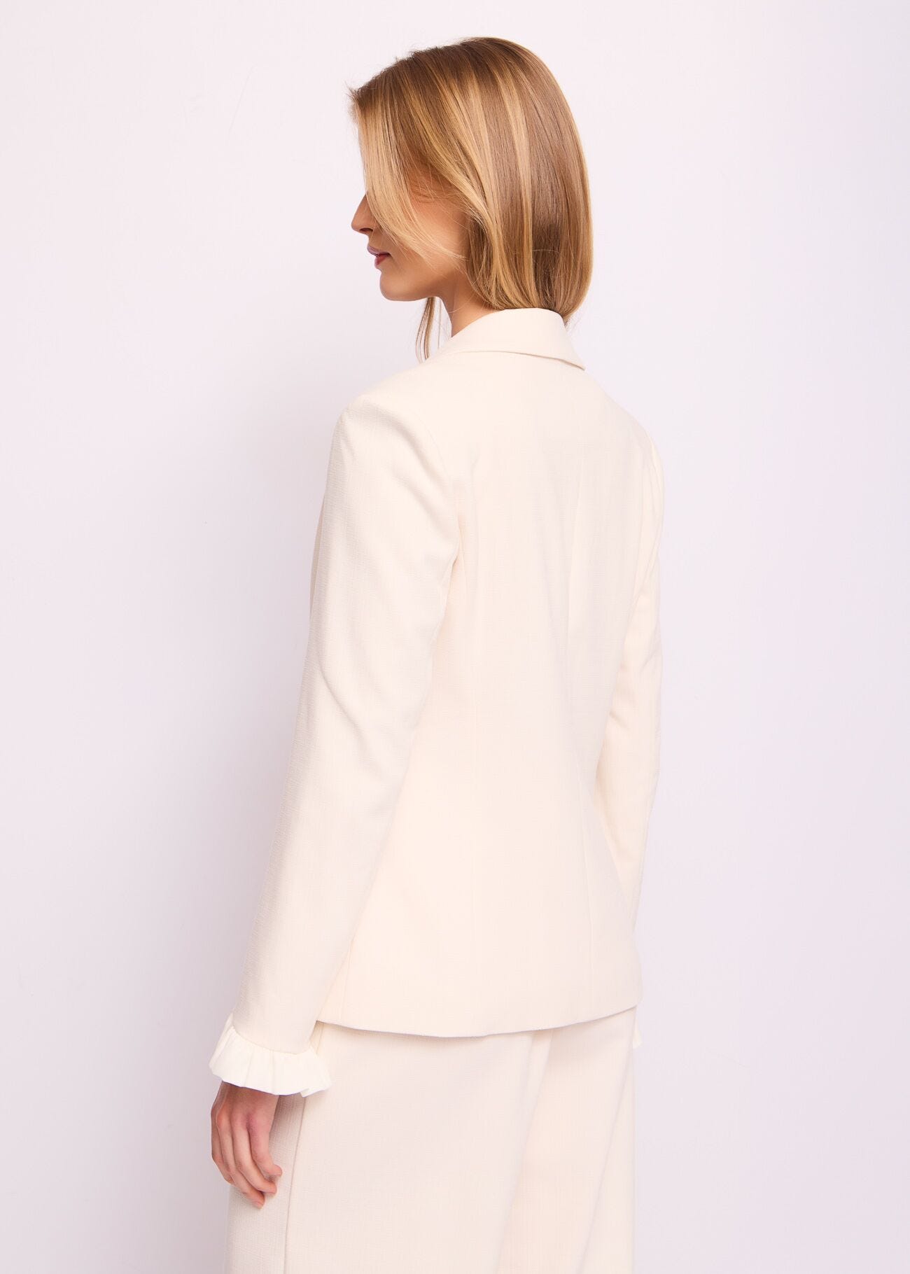 White double-breasted blazer