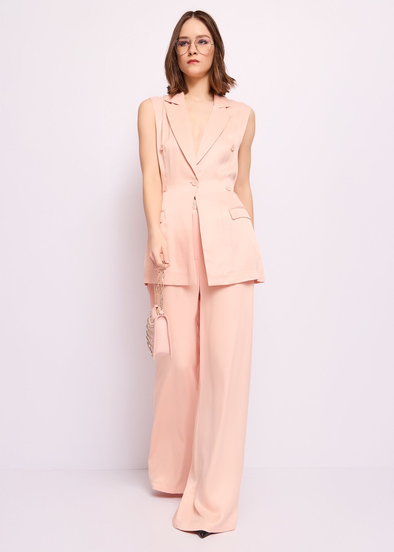 Gilet lungo in raso