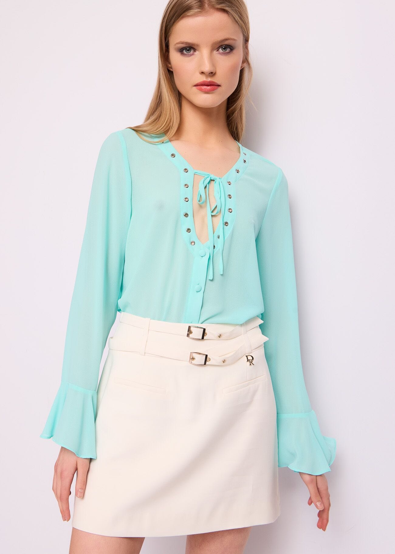 Blusa verde in georgette