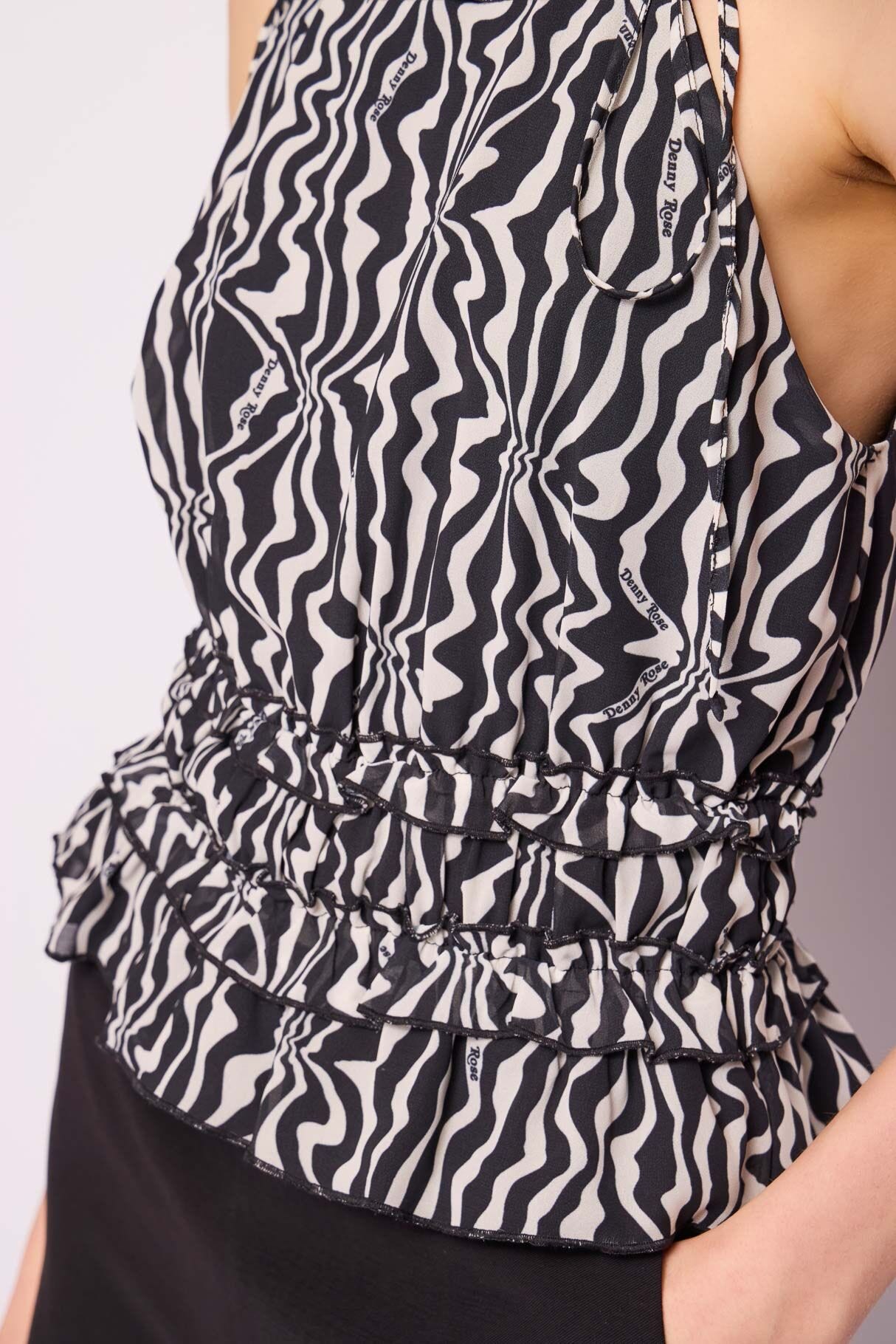 Blusa de georgette estampada