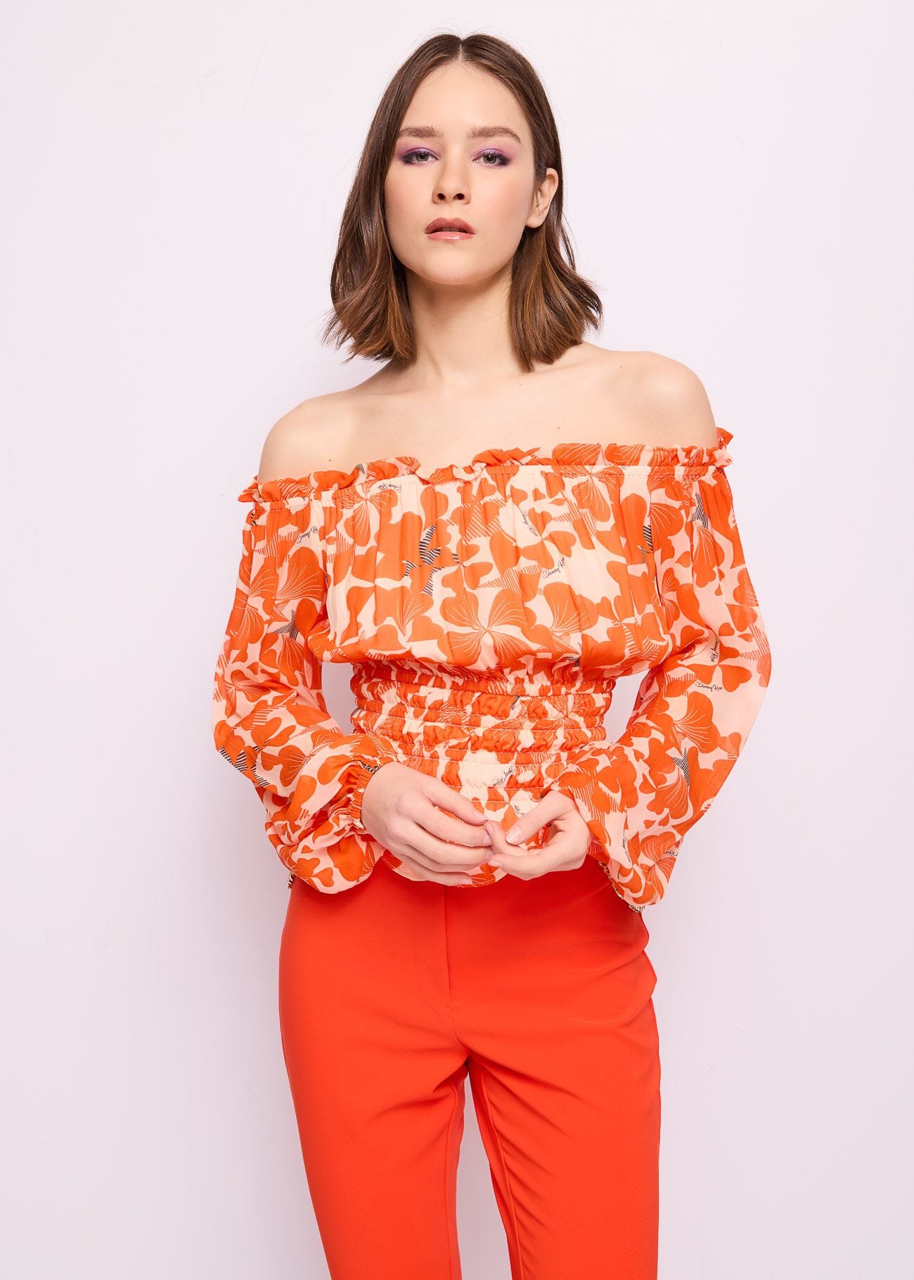 Blusa in georgette stampata