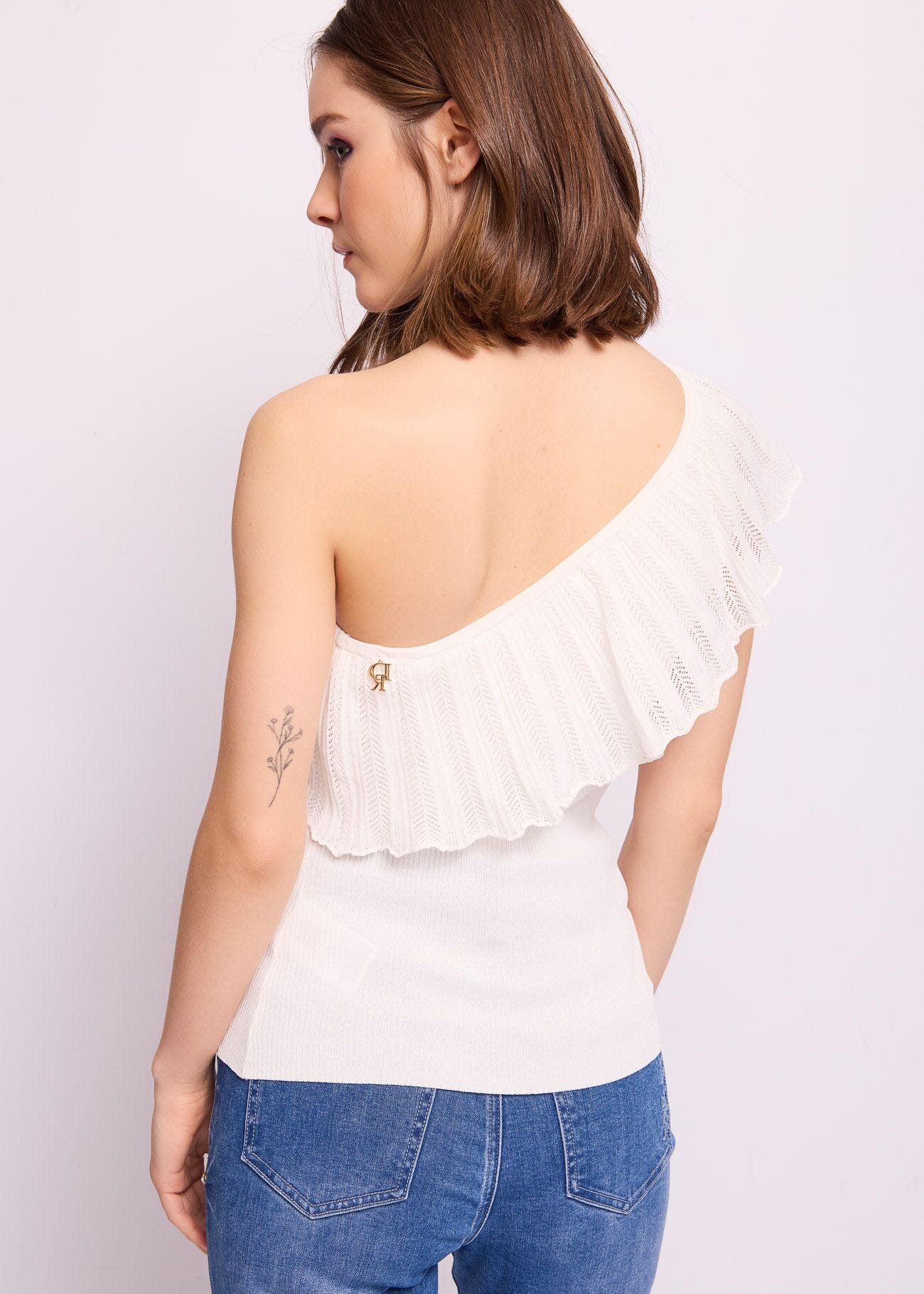 Top bianco in maglia