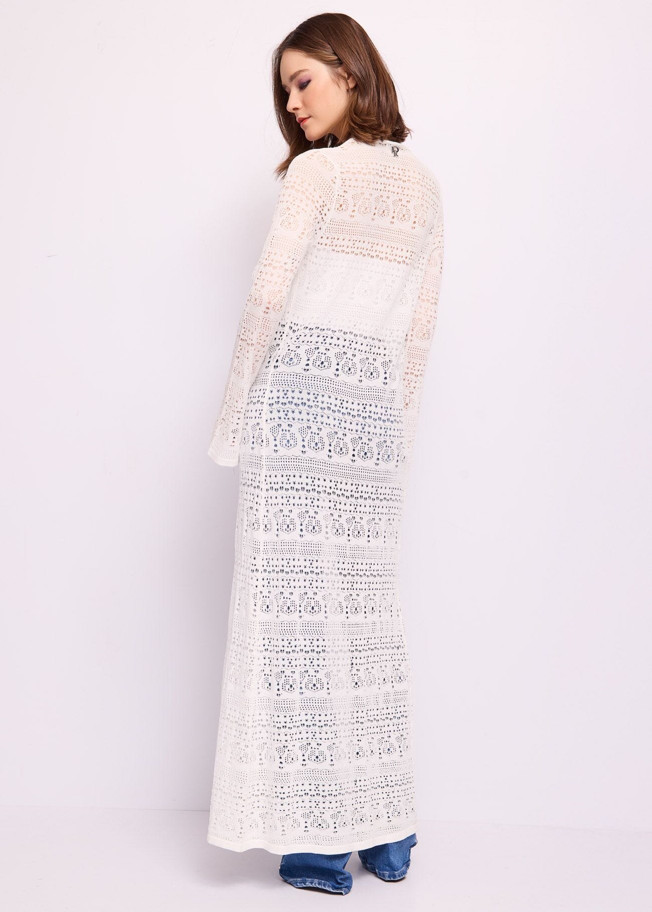Cardigan bianco in maglia
