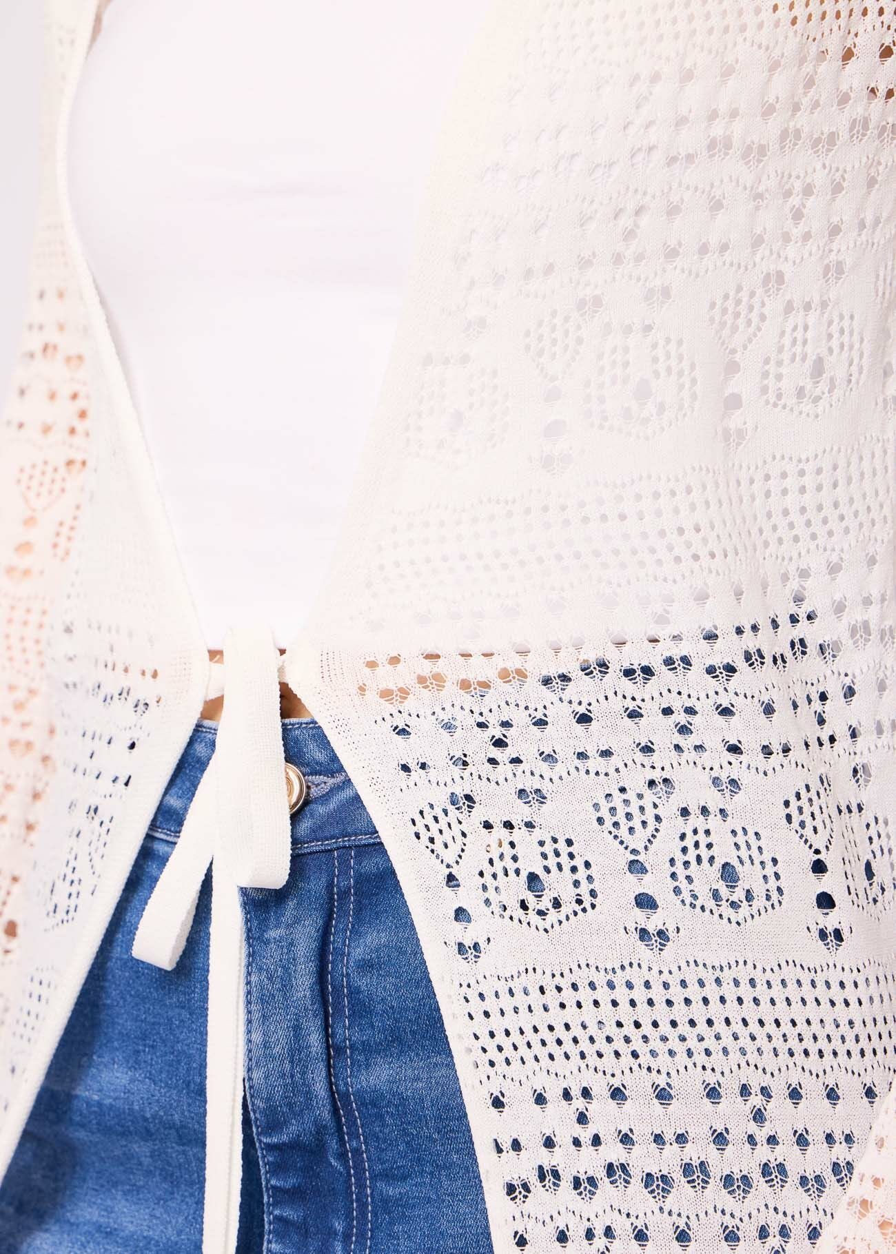 Cardigan bianco in maglia
