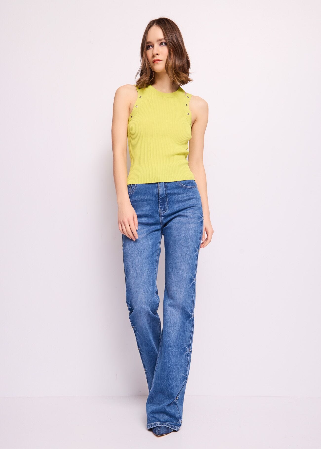 Top giallo in maglia