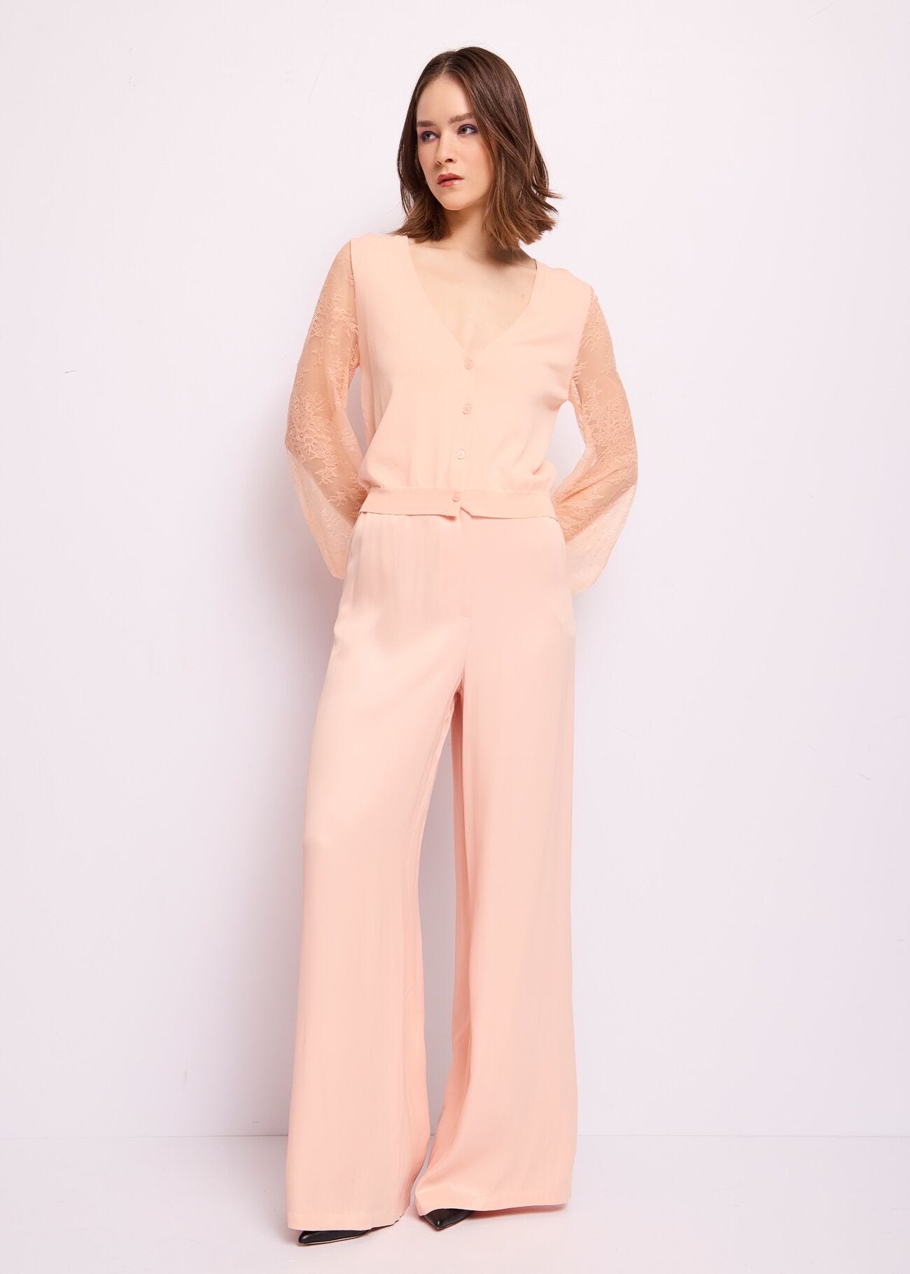 Cardigan con pizzo