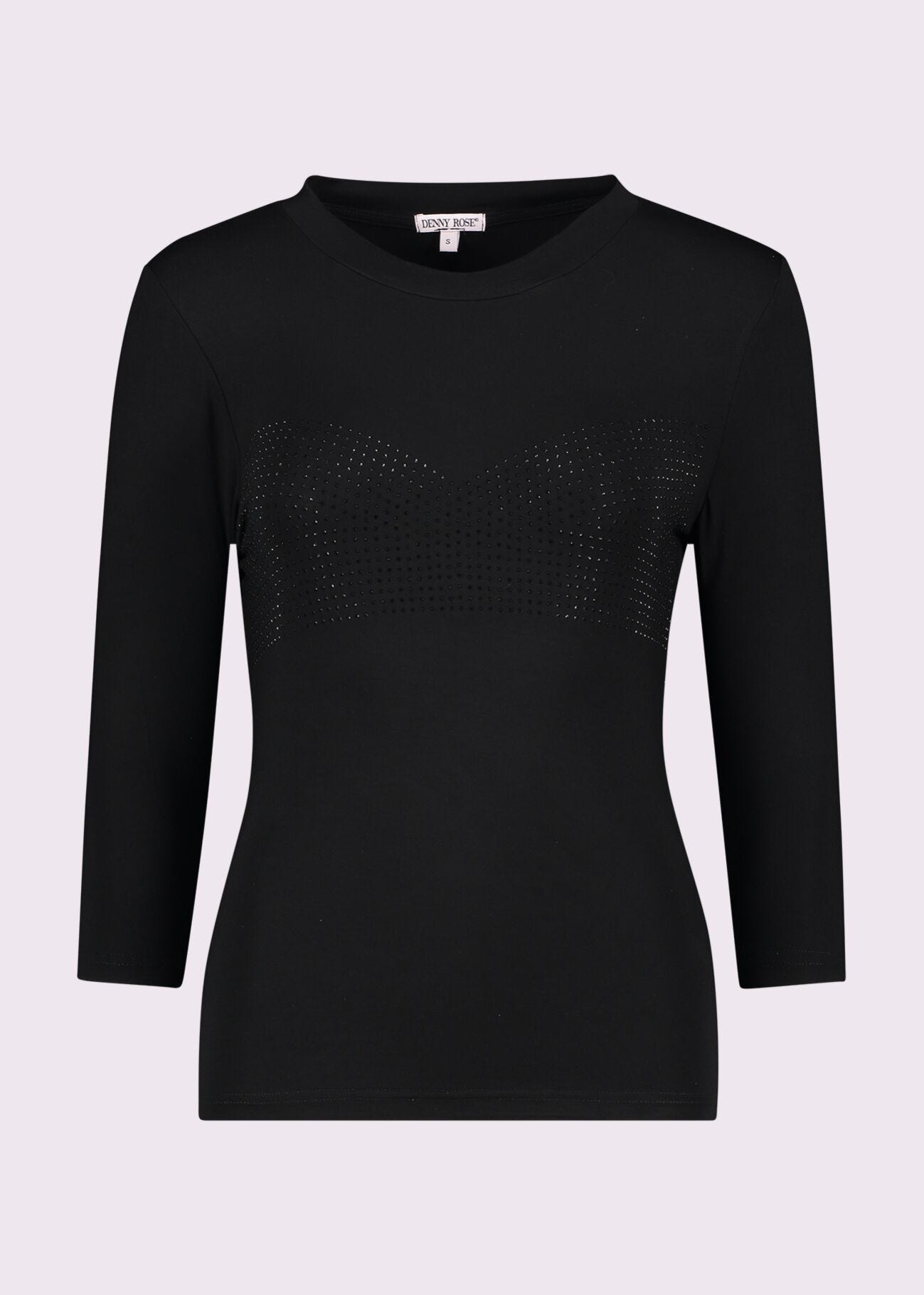 T-shirt nera con strass