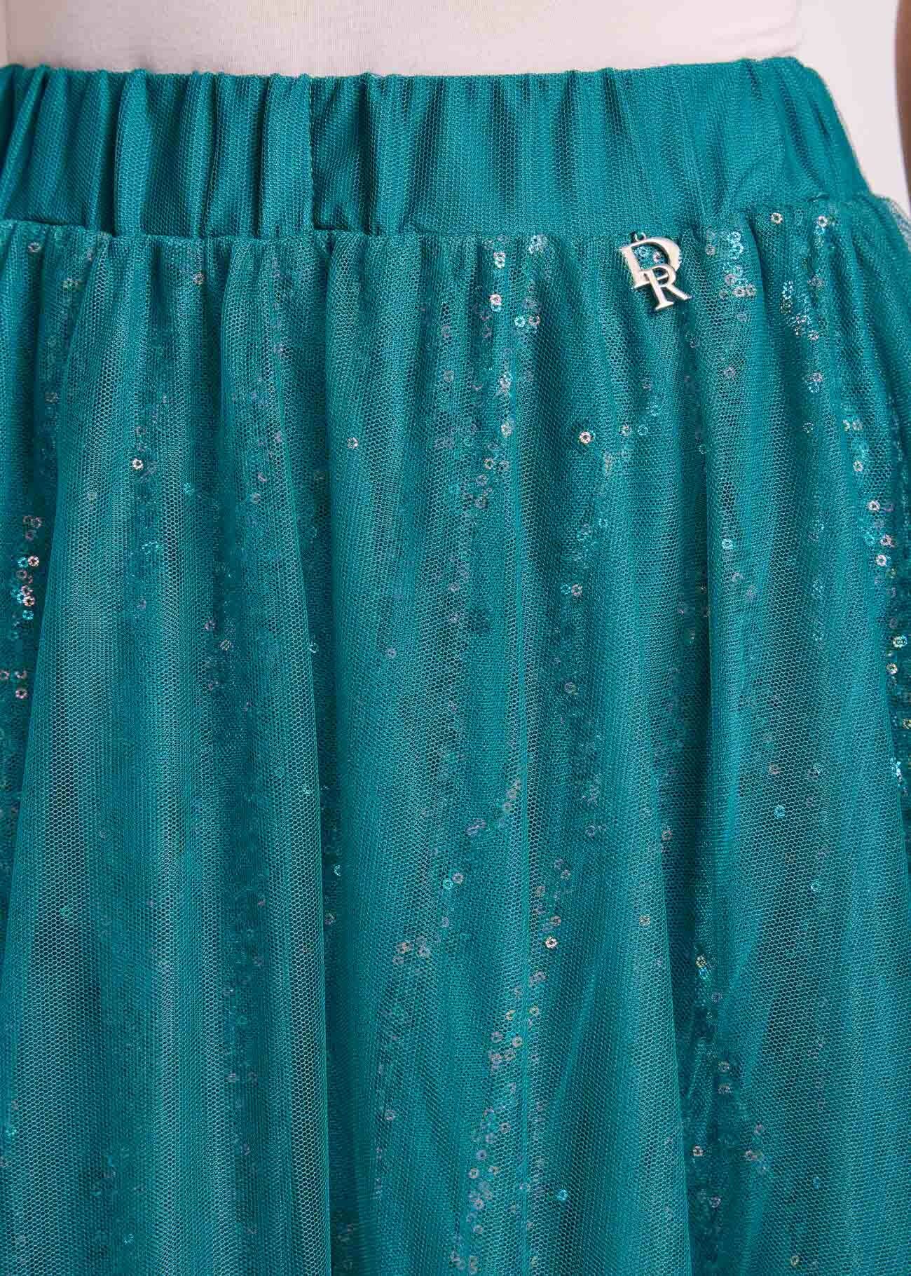 Falda verde de tul