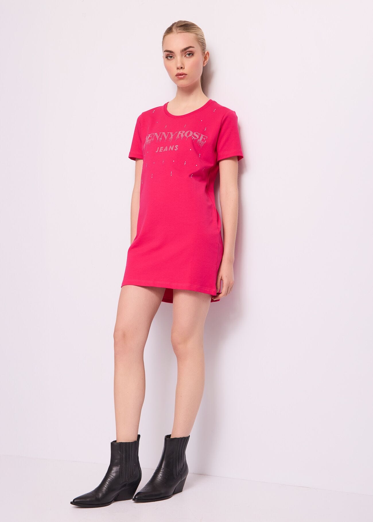 Mini abito rosso in cotone