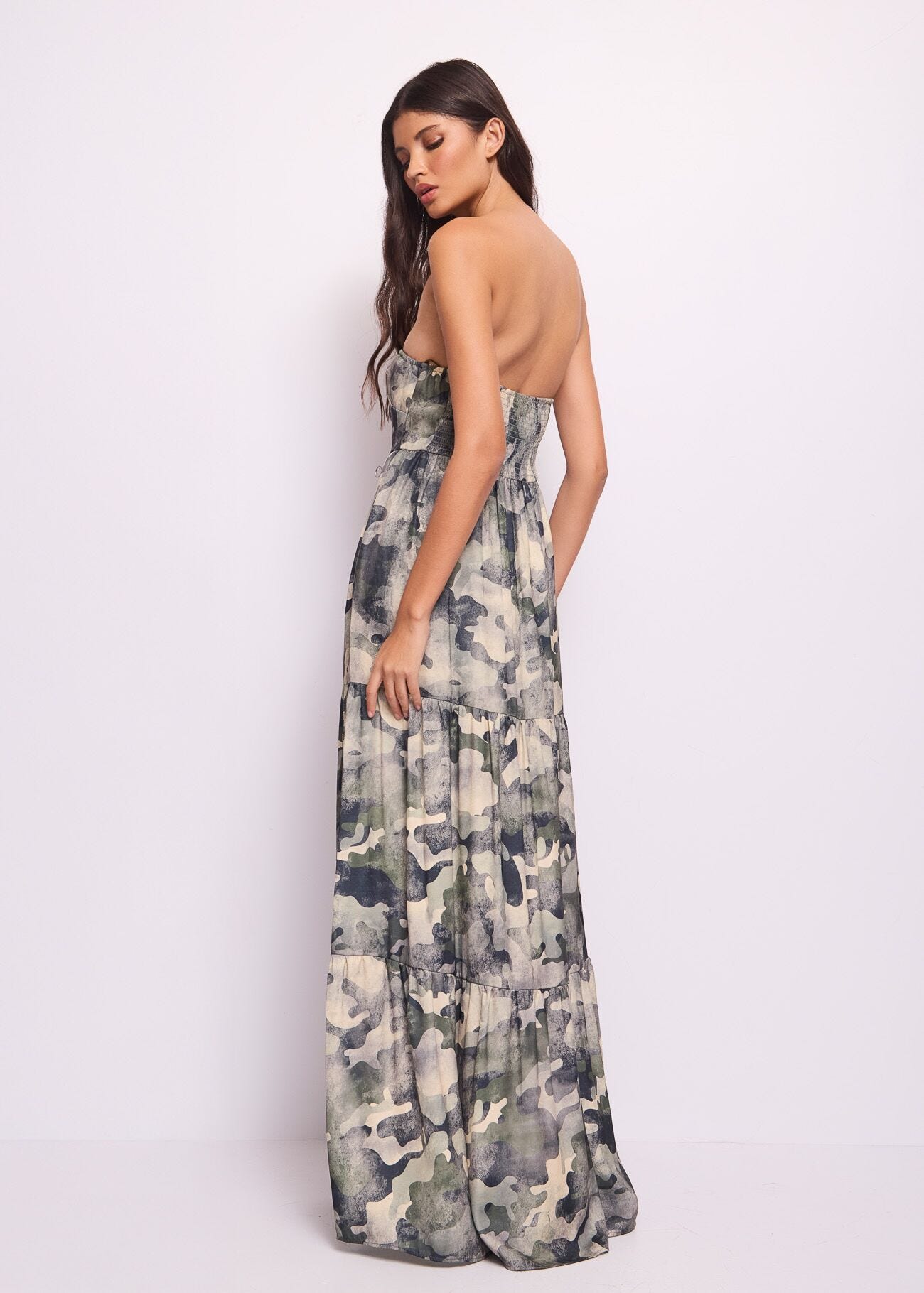 Long printed georgette dress