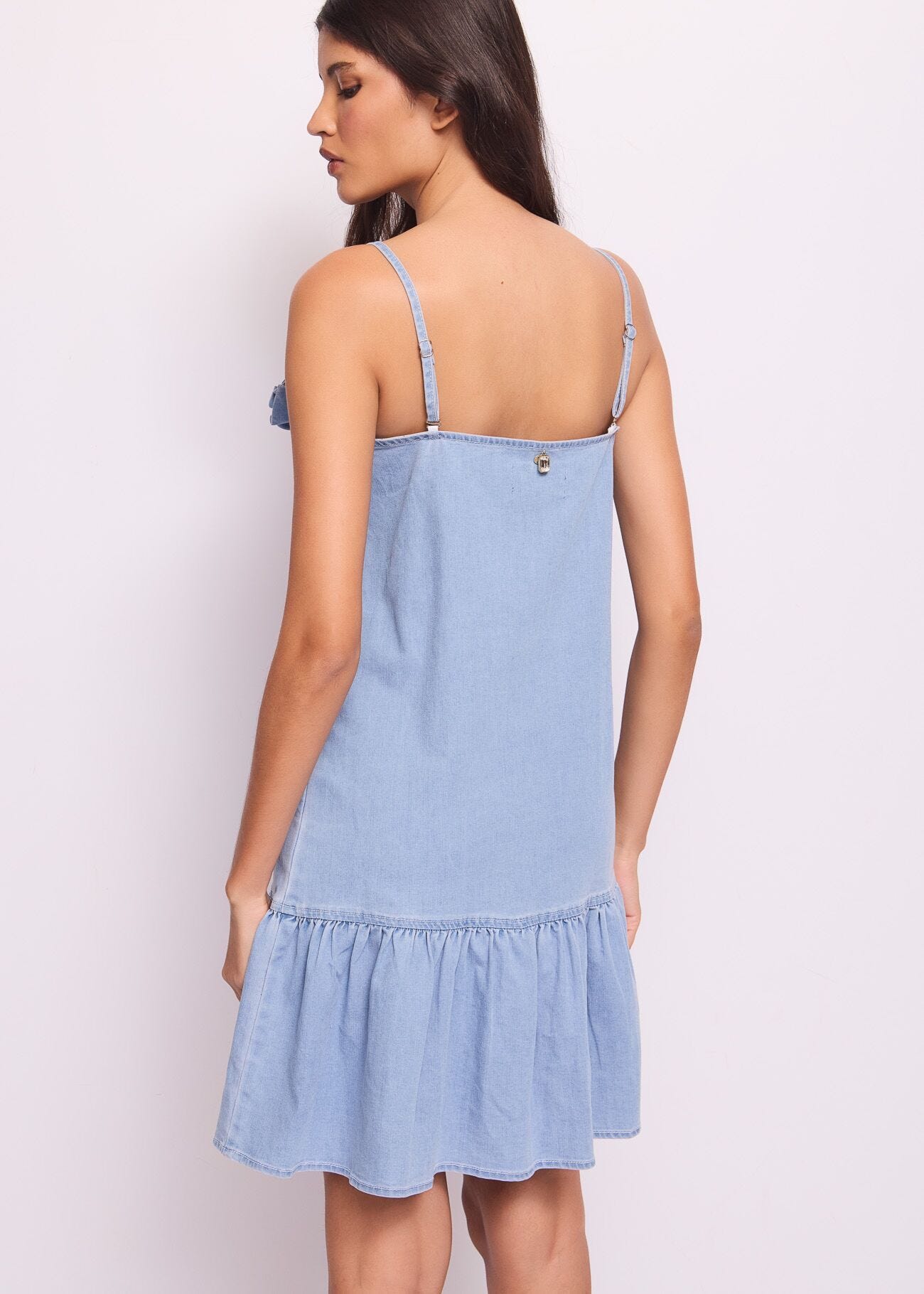 Mini abito in denim di cotone
