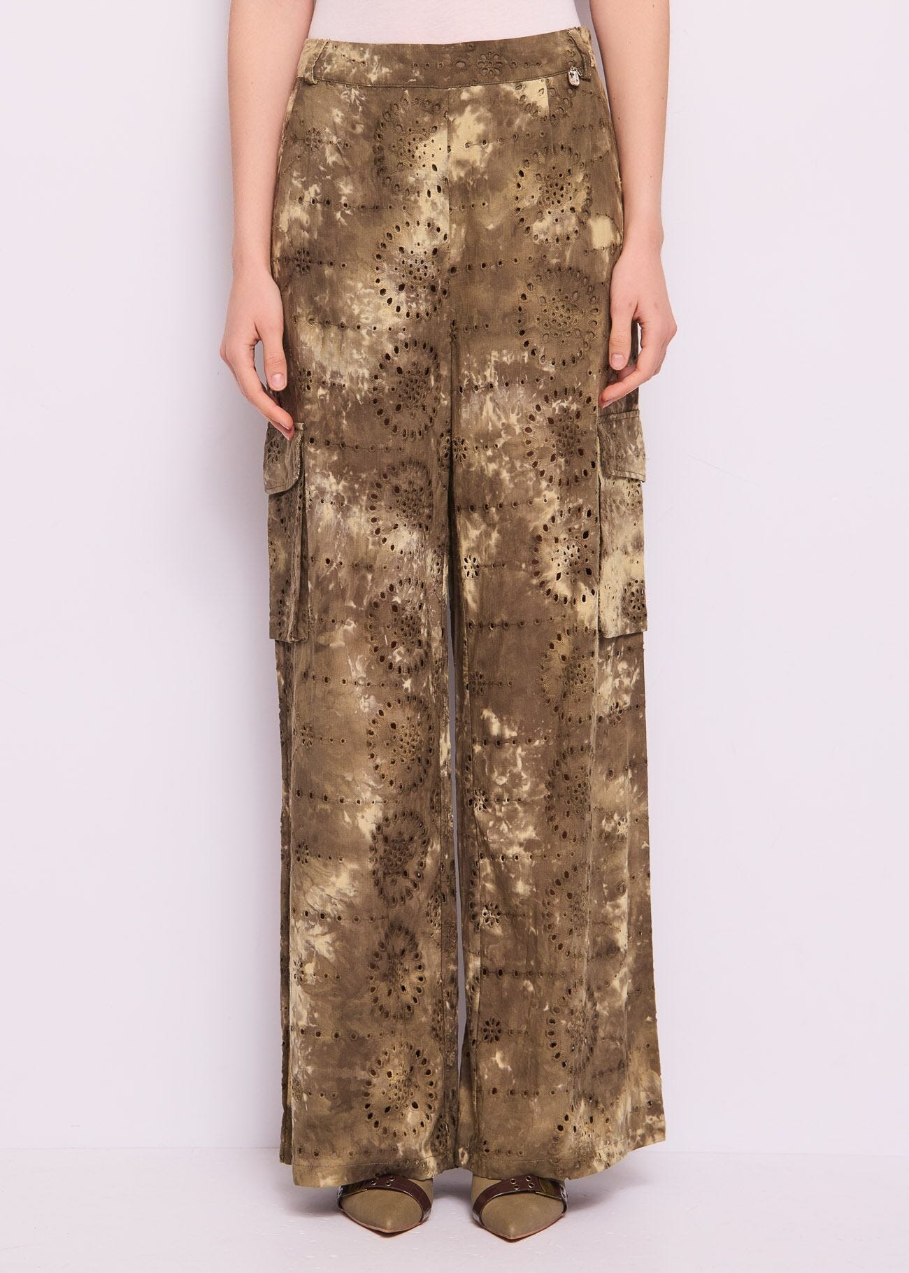 Pantaloni cargo in cotone Sangallo