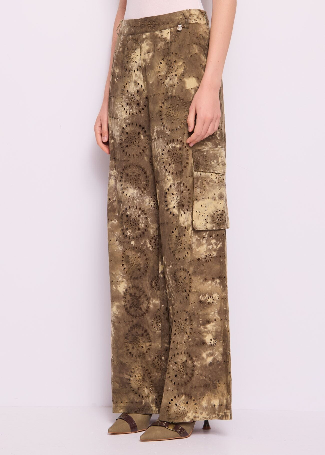 Pantaloni cargo in cotone Sangallo