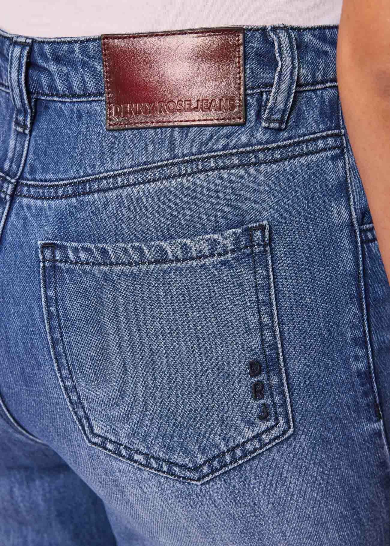 Jeans flare a vita alta in cotone