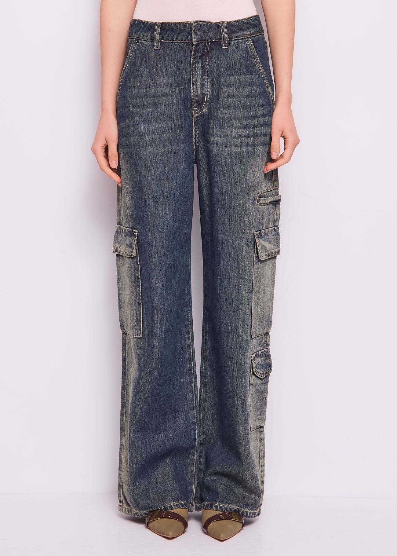 Jeans cargo in cotone used