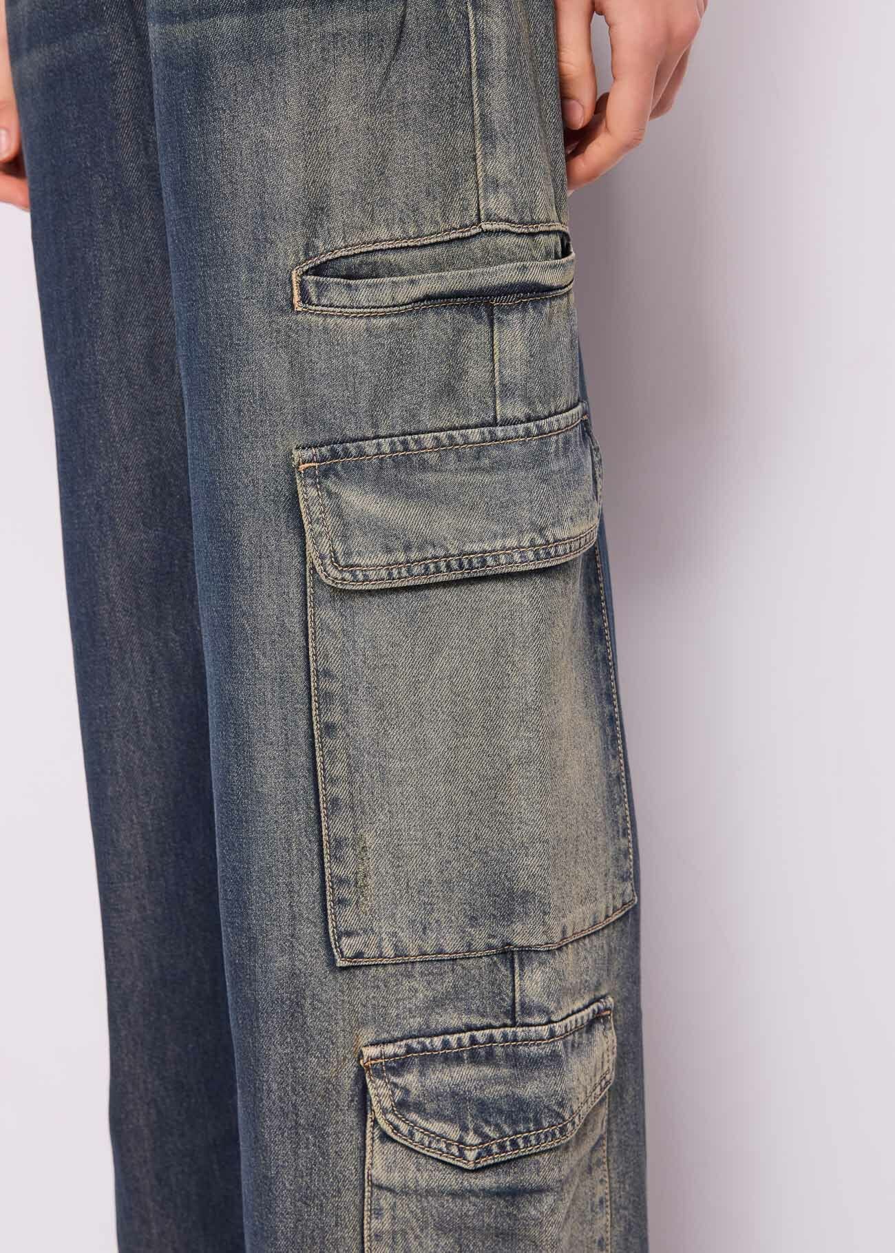 Jeans cargo in cotone used