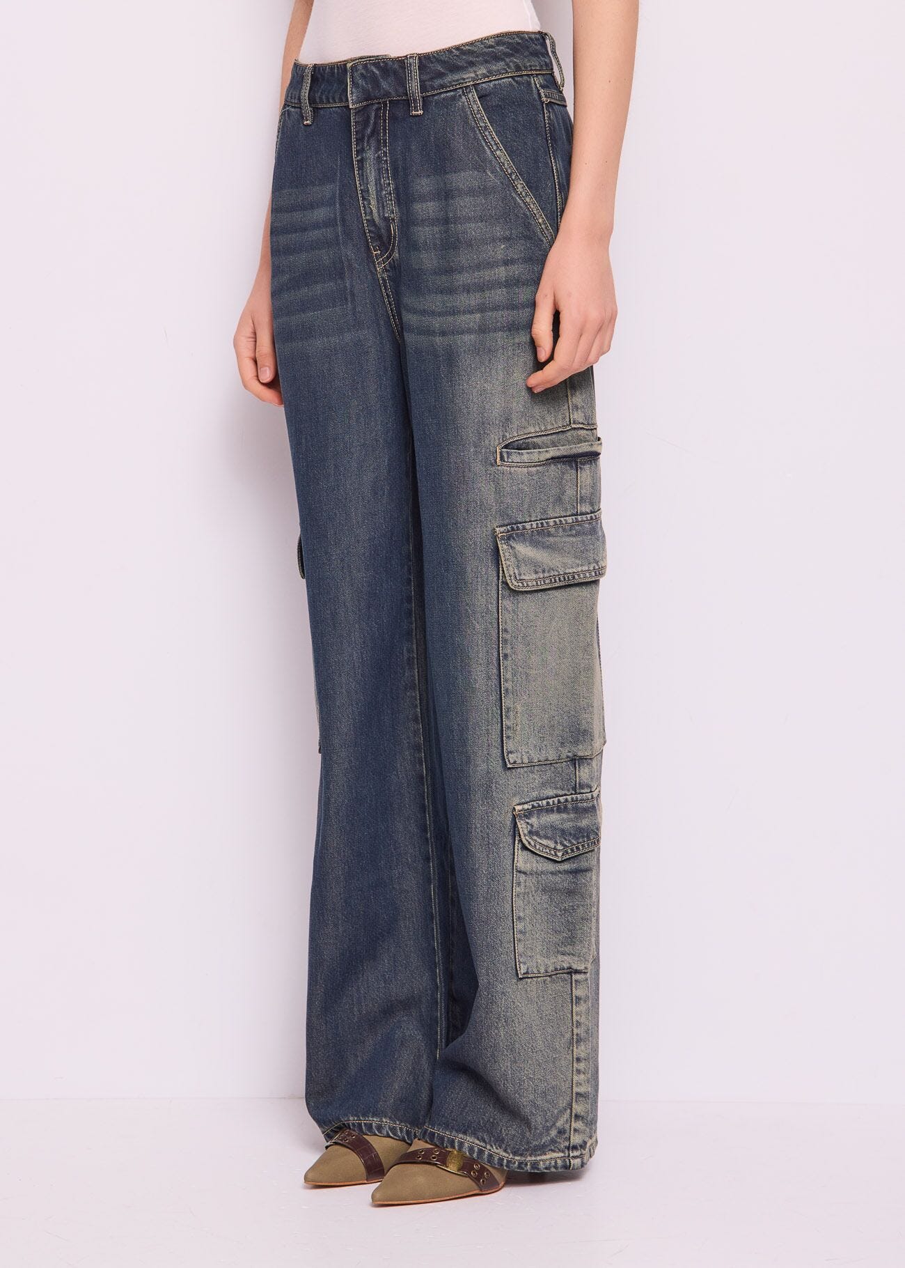 Jeans cargo in cotone used