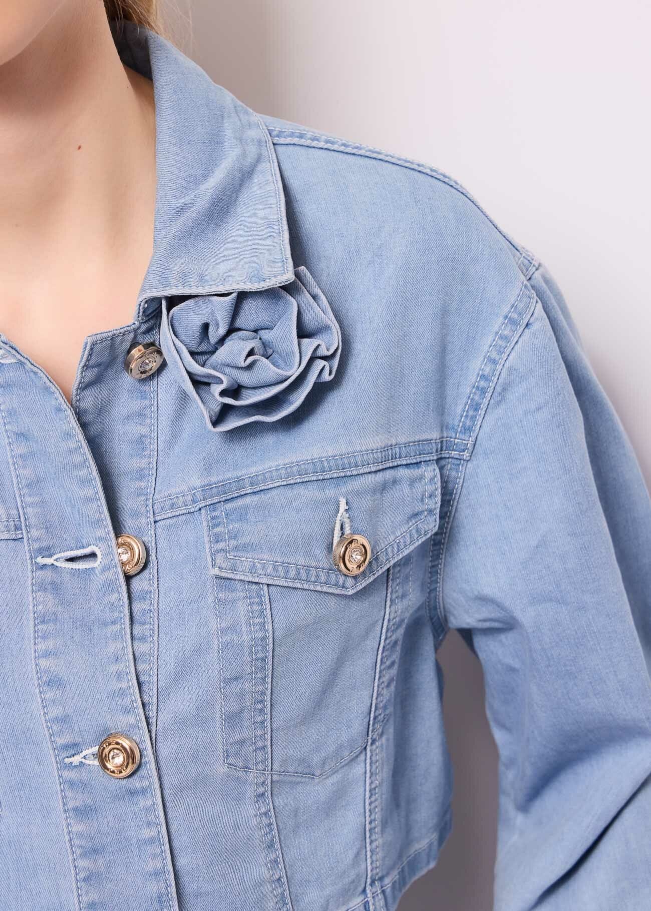Short cotton denim jacket