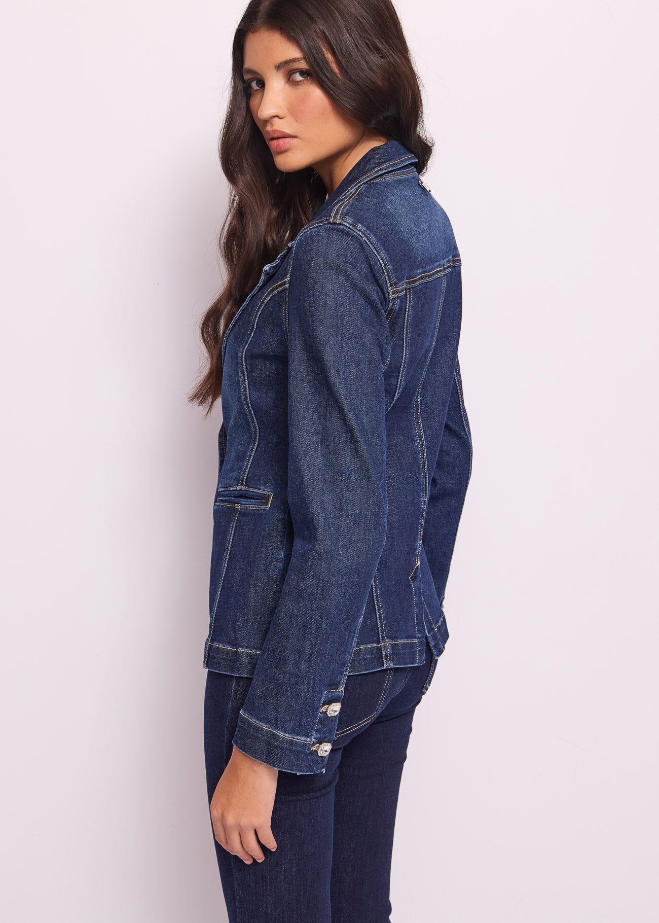 Cotton denim blazer