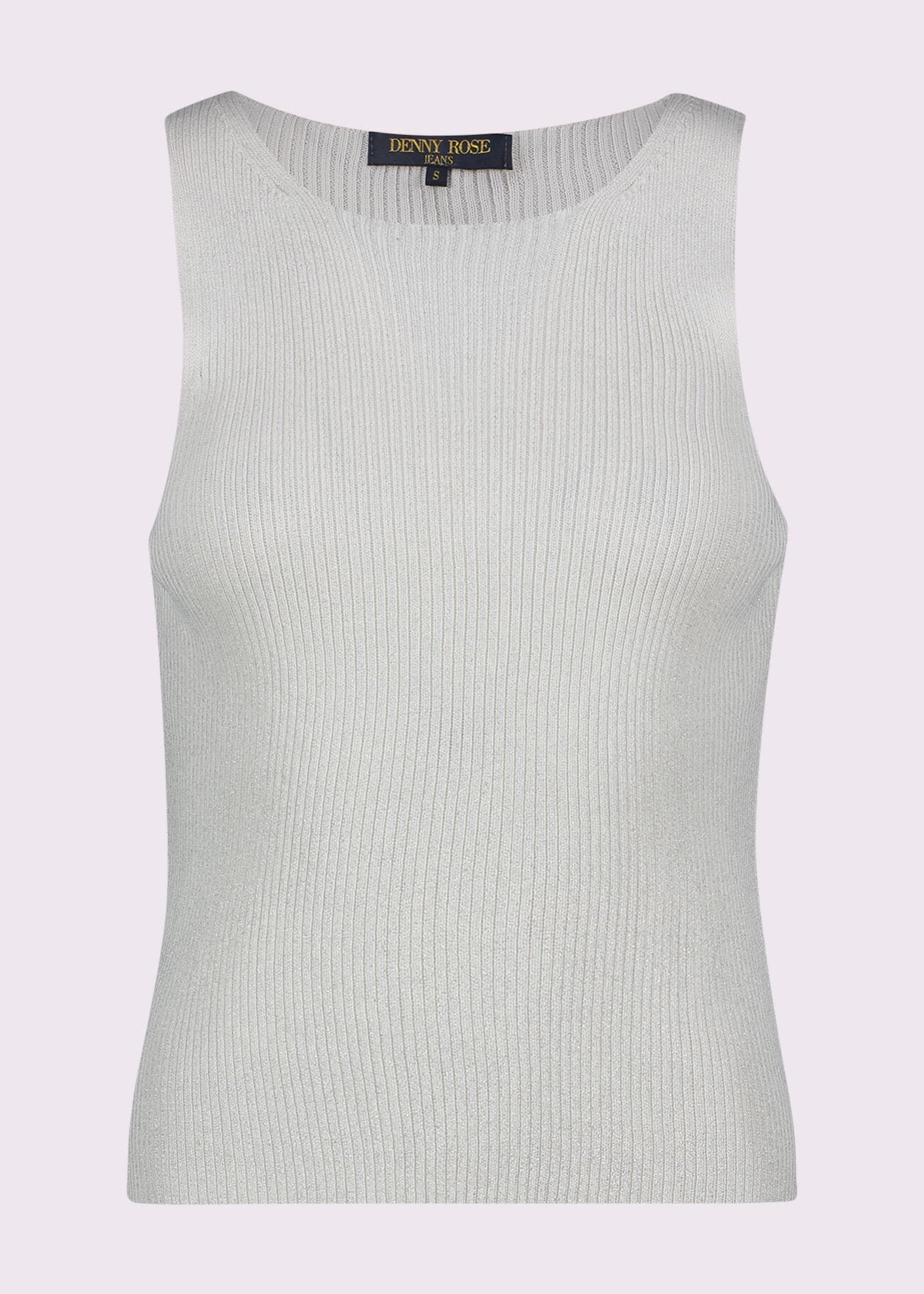 Top bianco in maglia lurex