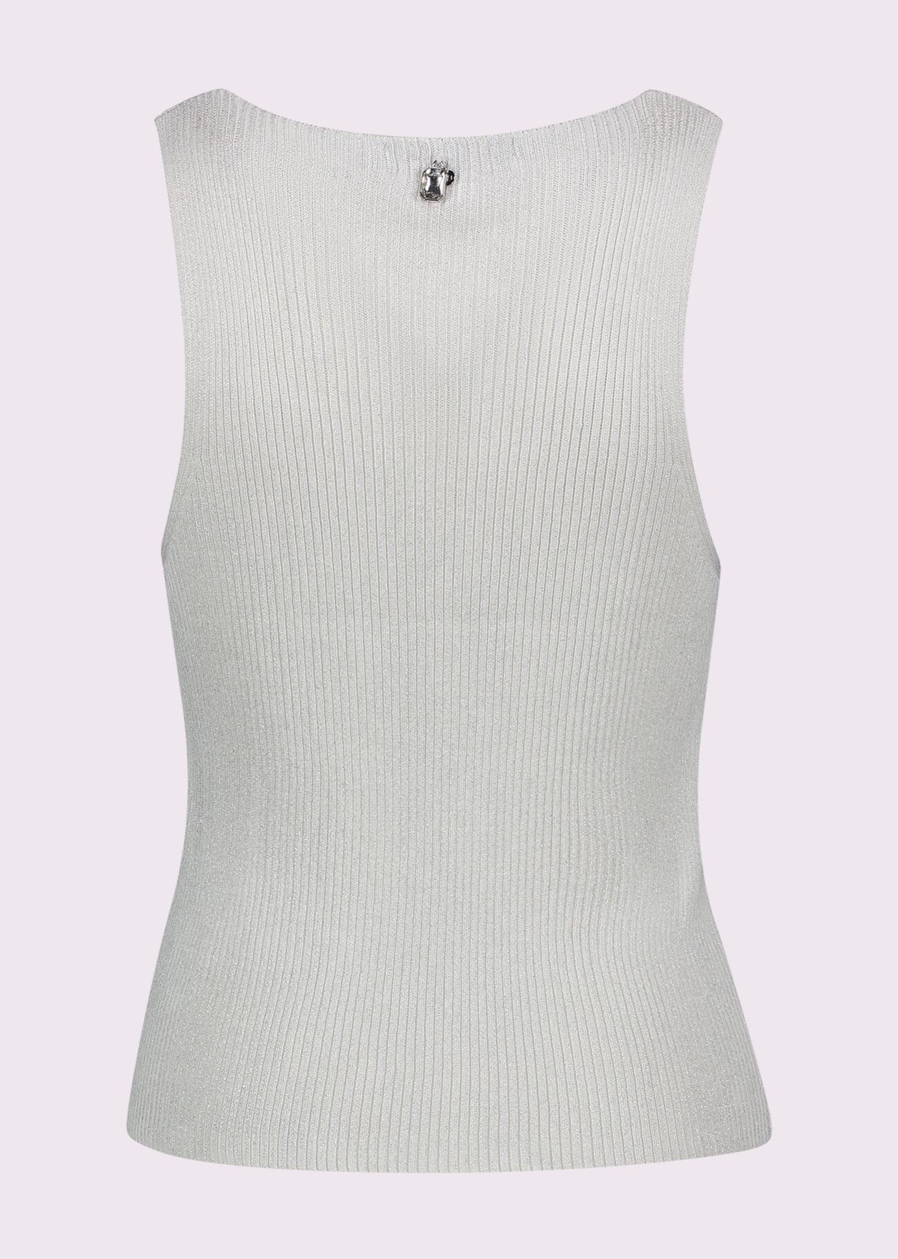 Top bianco in maglia lurex