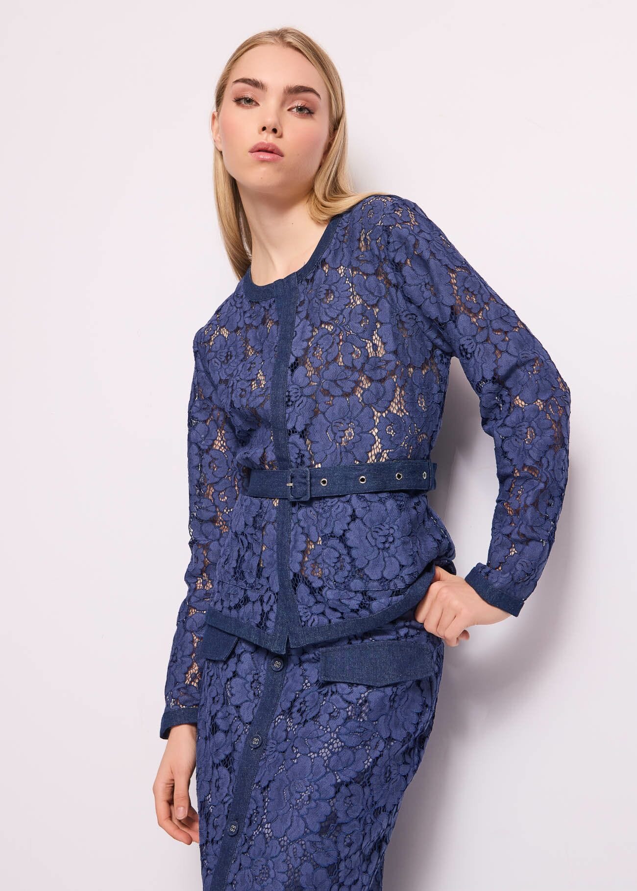 Cardigan in pizzo di cotone