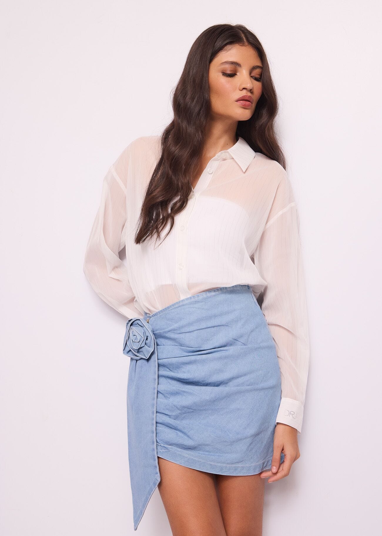 Camicia over gessata
