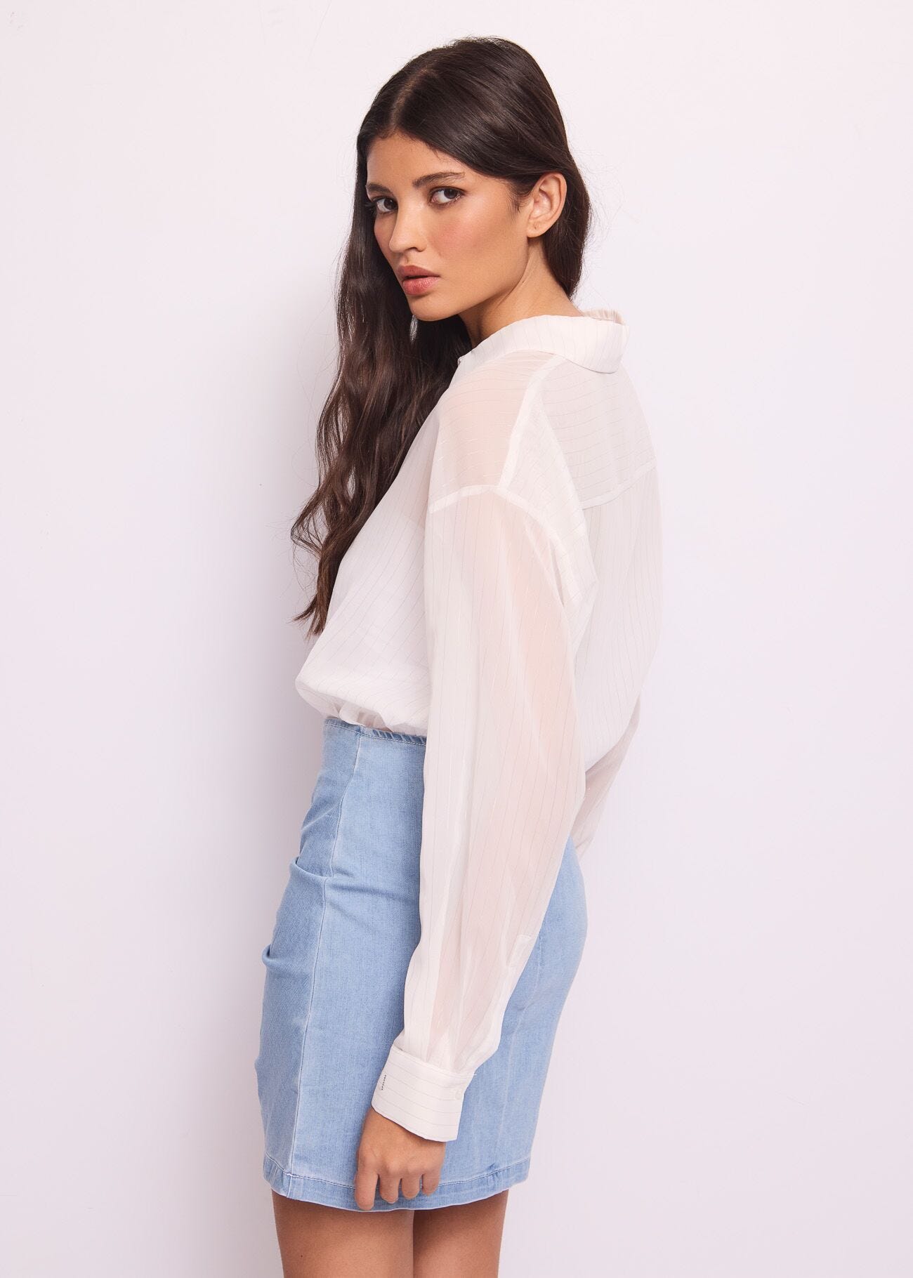 Camicia over gessata