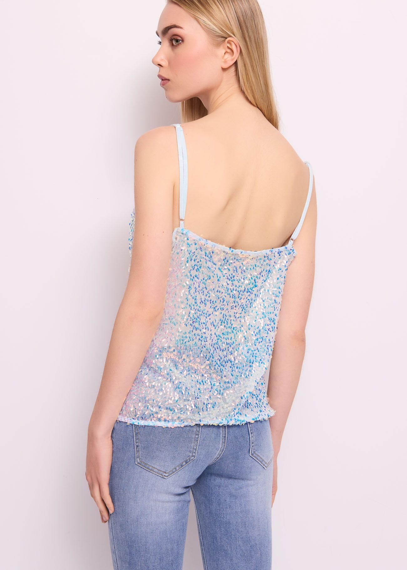 All-over sequin top